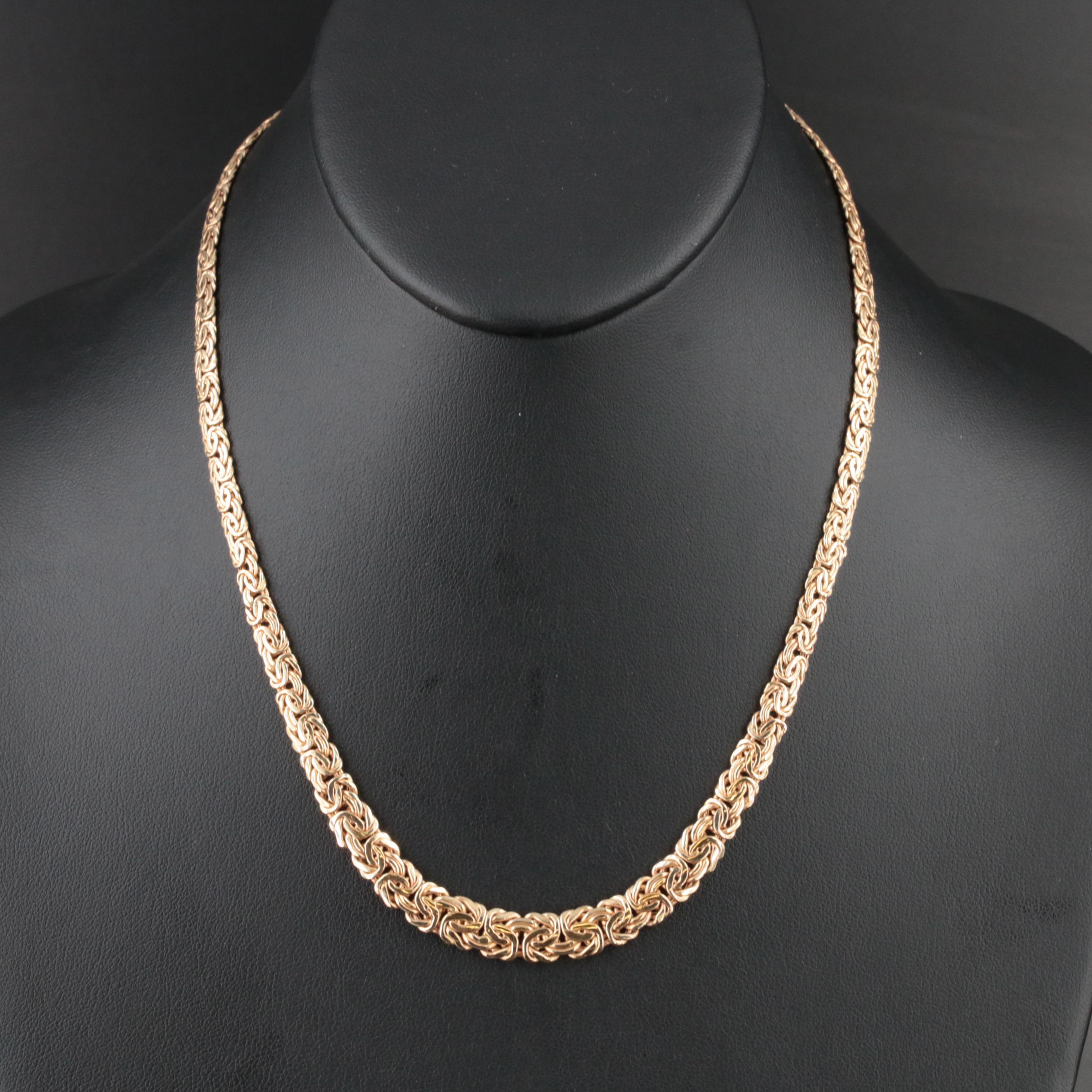 14K Graduated Byzantine Chain Necklace