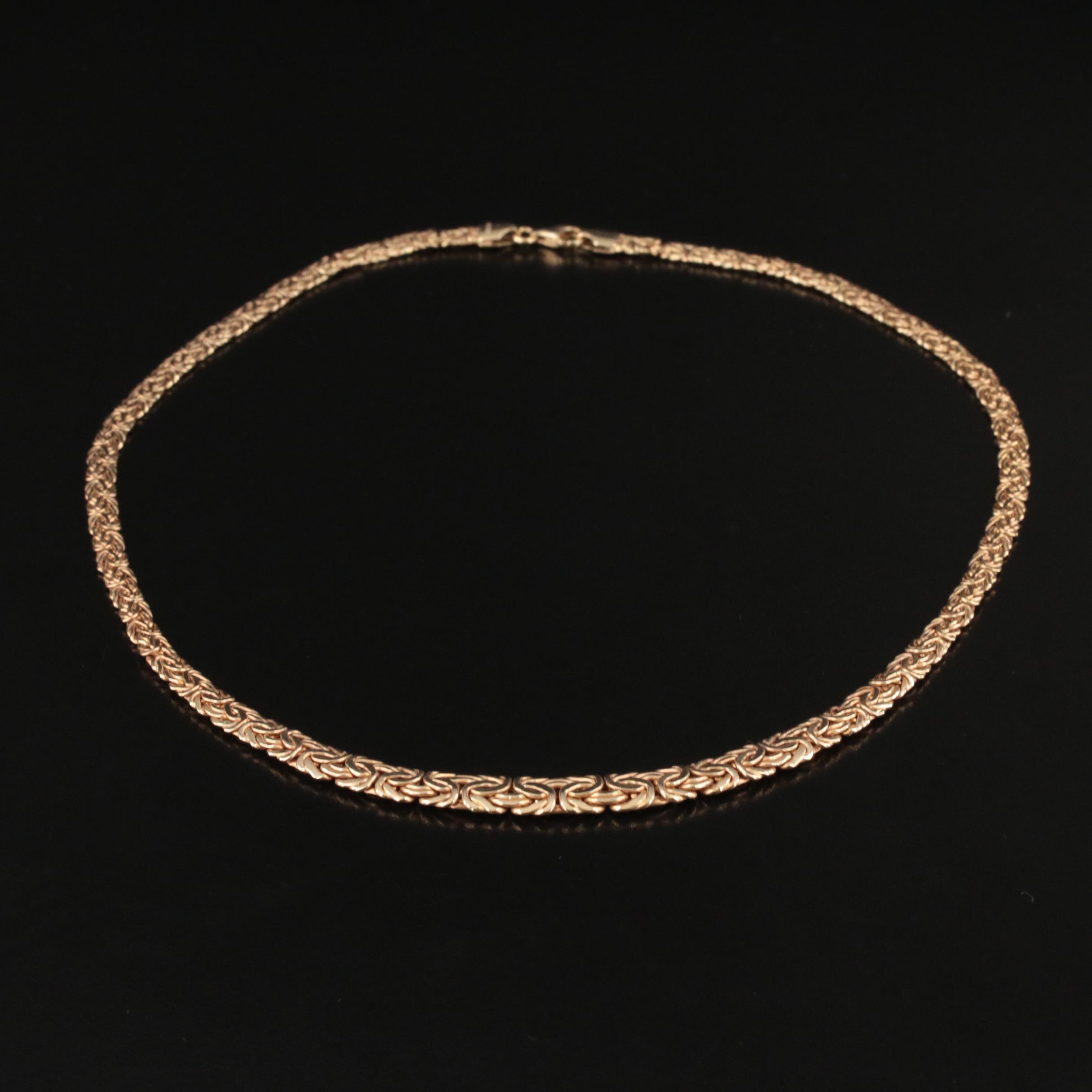 14K Graduated Byzantine Chain Necklace