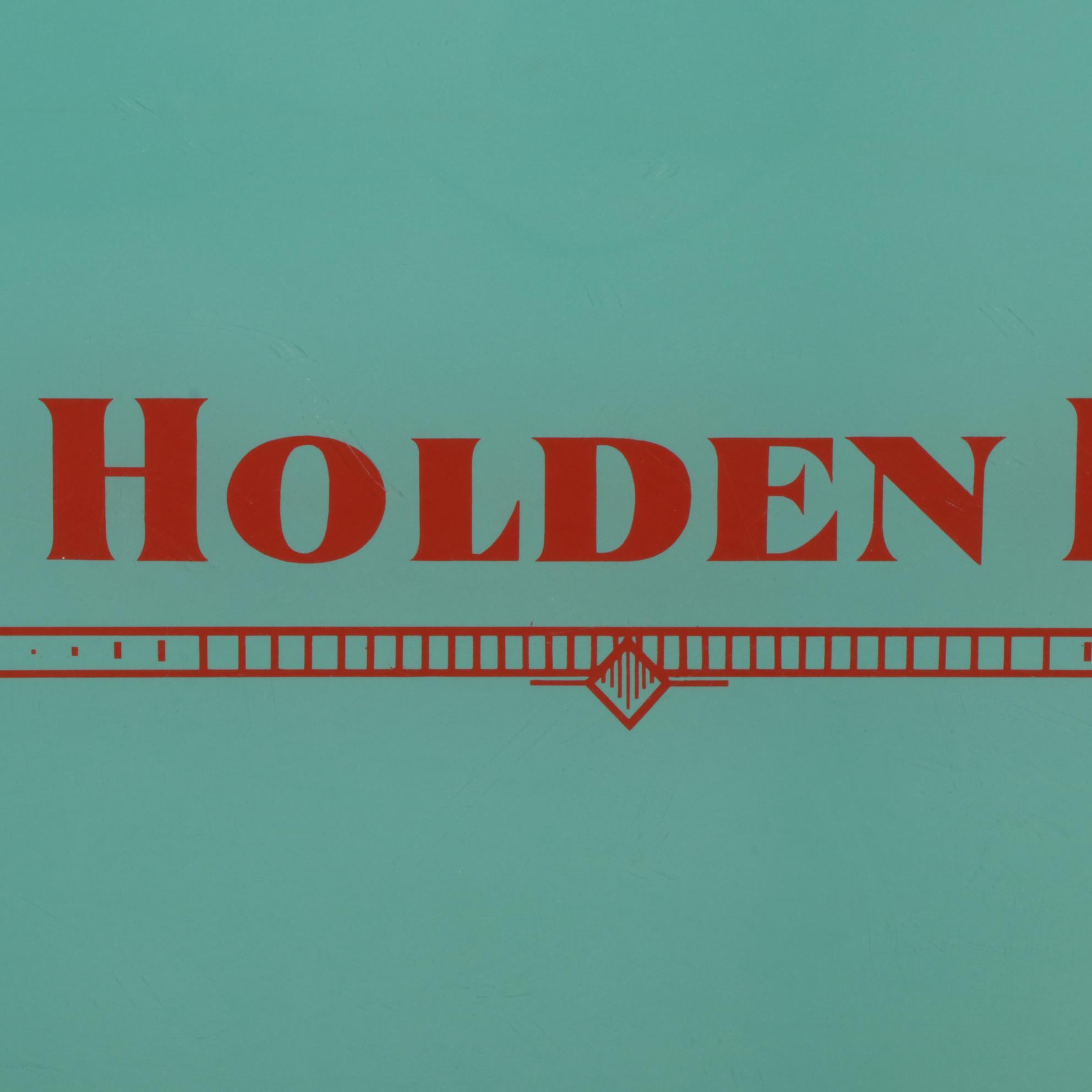 Holden Hotel Stenciled Glass Pane Transom Window Sign, Circa 1915