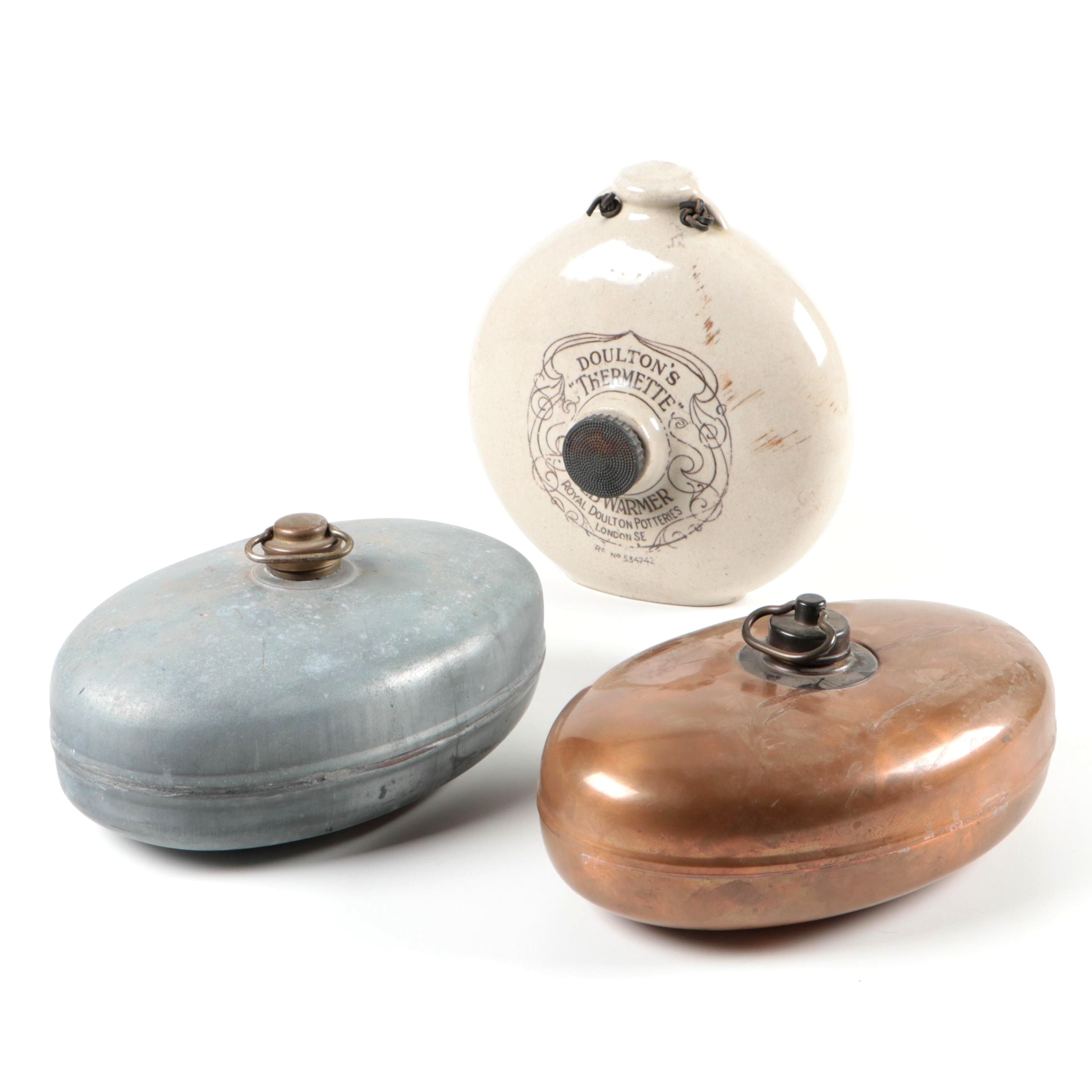 Royal Doulton Thermette Stoneware and Other Metal Bed Warmers