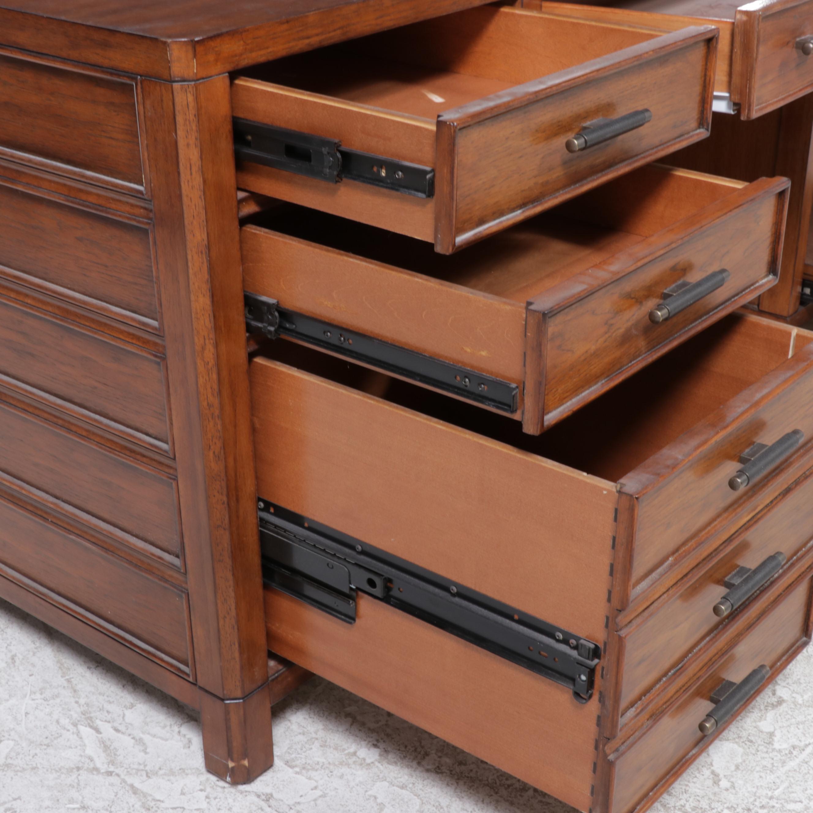 Contemporary Oak Executive Desk