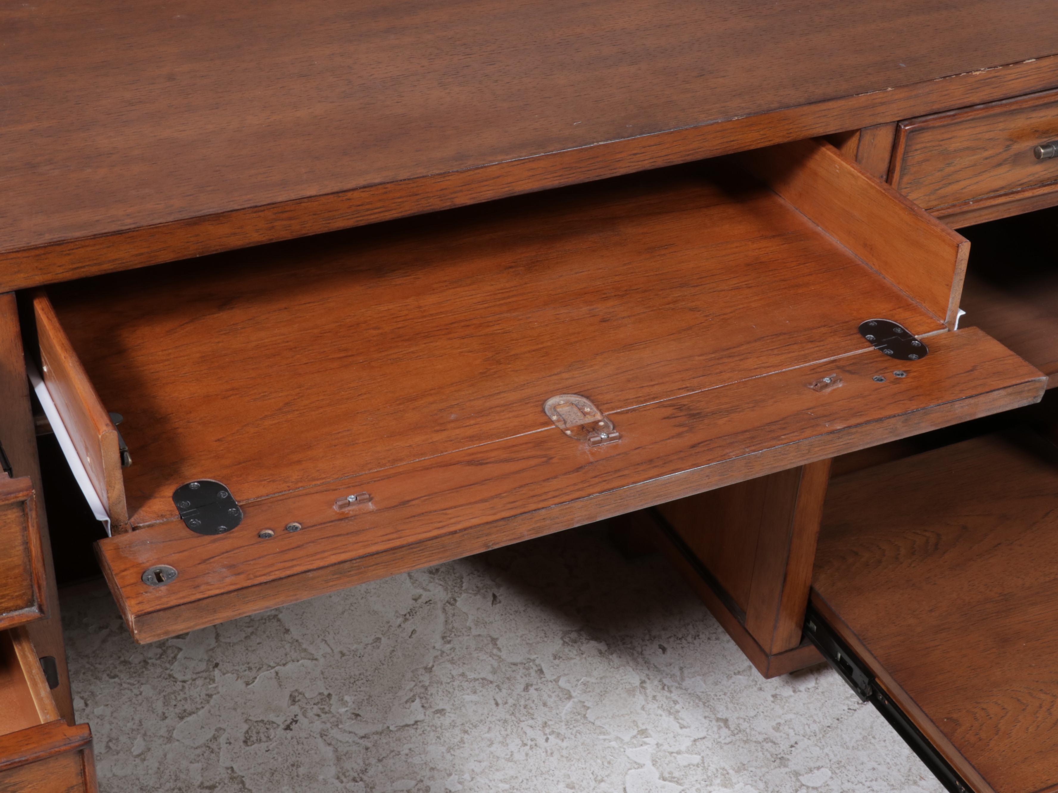 Contemporary Oak Executive Desk