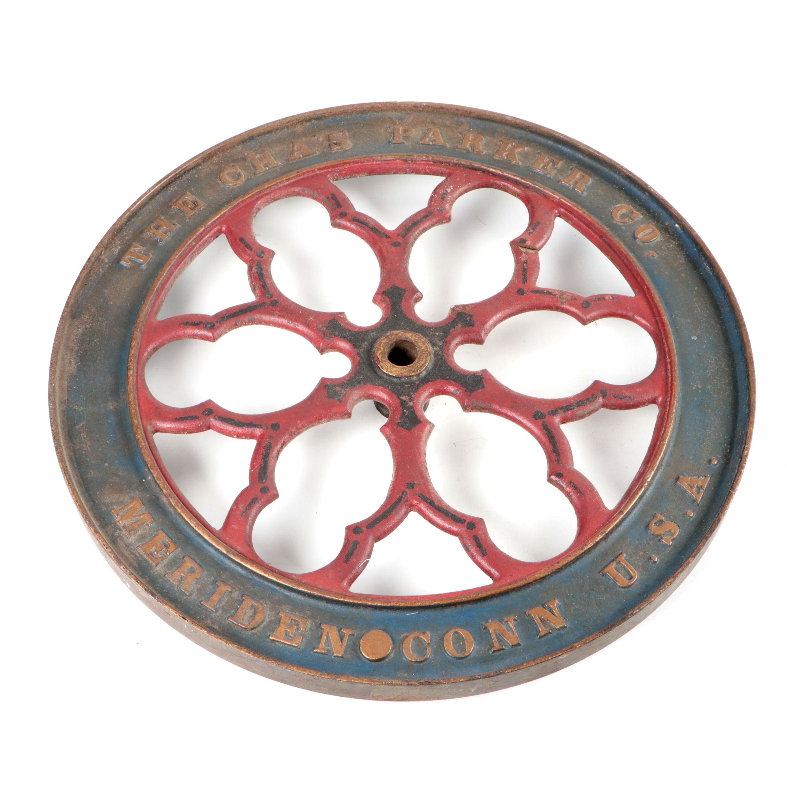 The Cha's Parker Co. Cast Iron Coffee Grinder Wheel, Early 20th Century