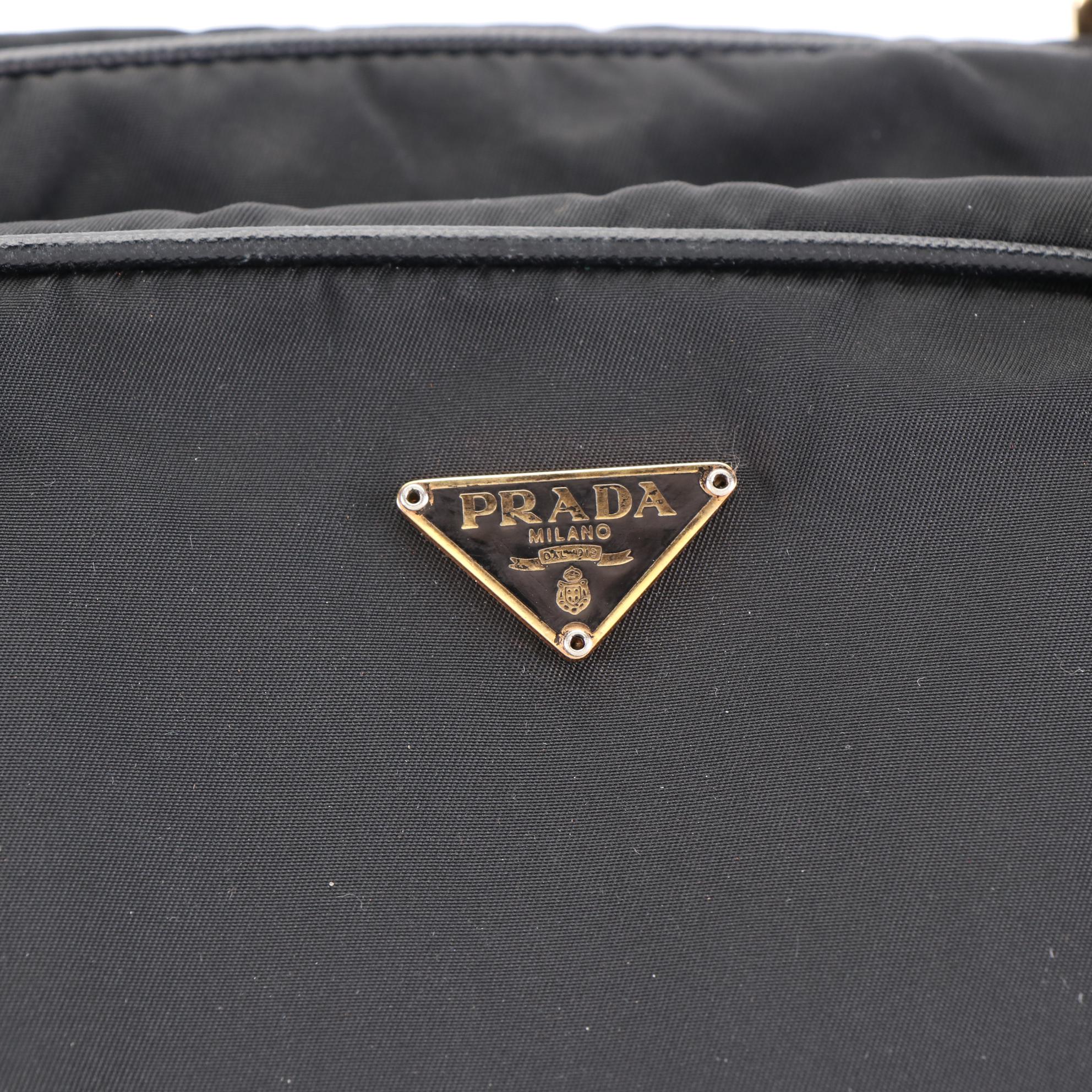 Prada Shoulder Bag in Tessuto Nylon and Saffiano Leather