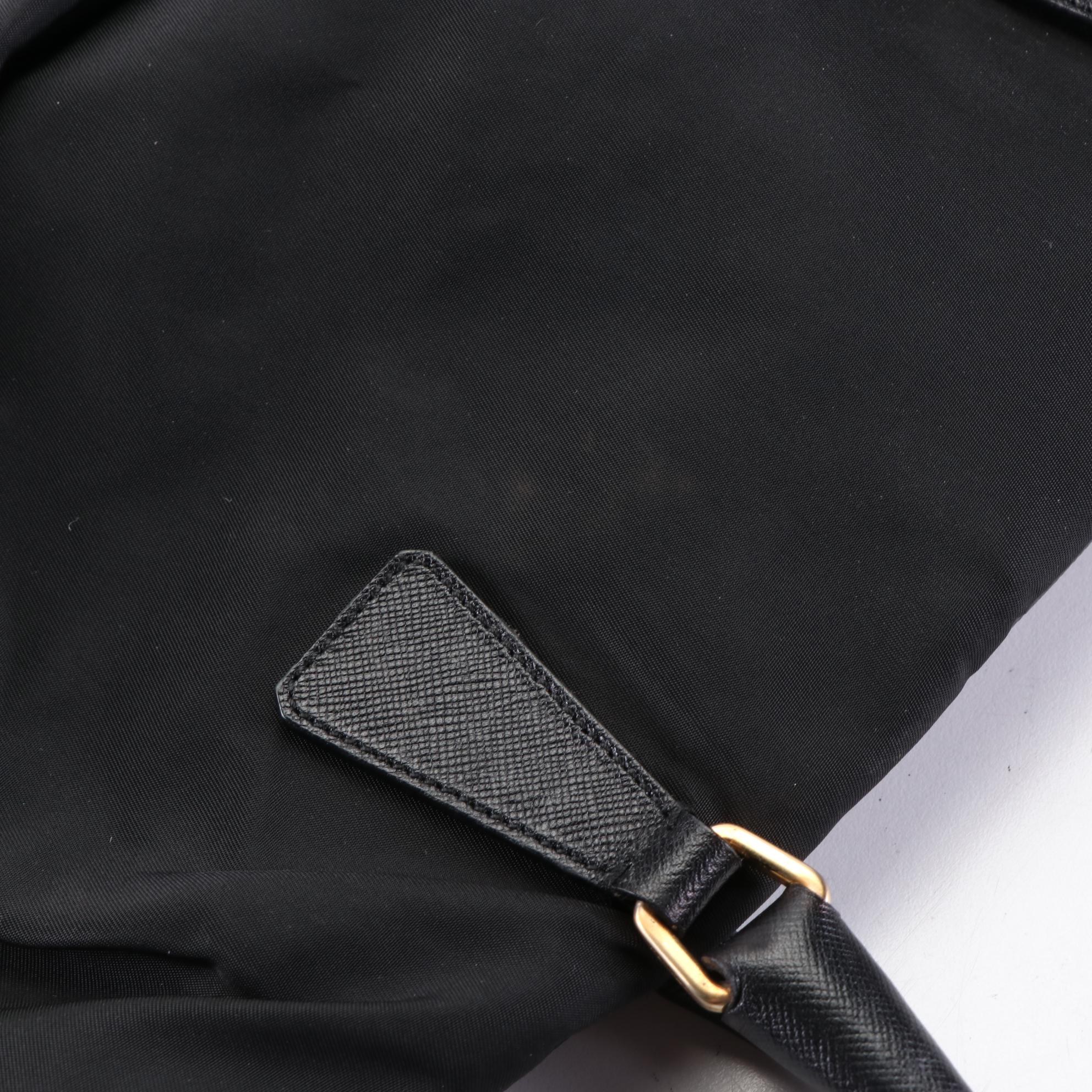 Prada Shoulder Bag in Tessuto Nylon and Saffiano Leather