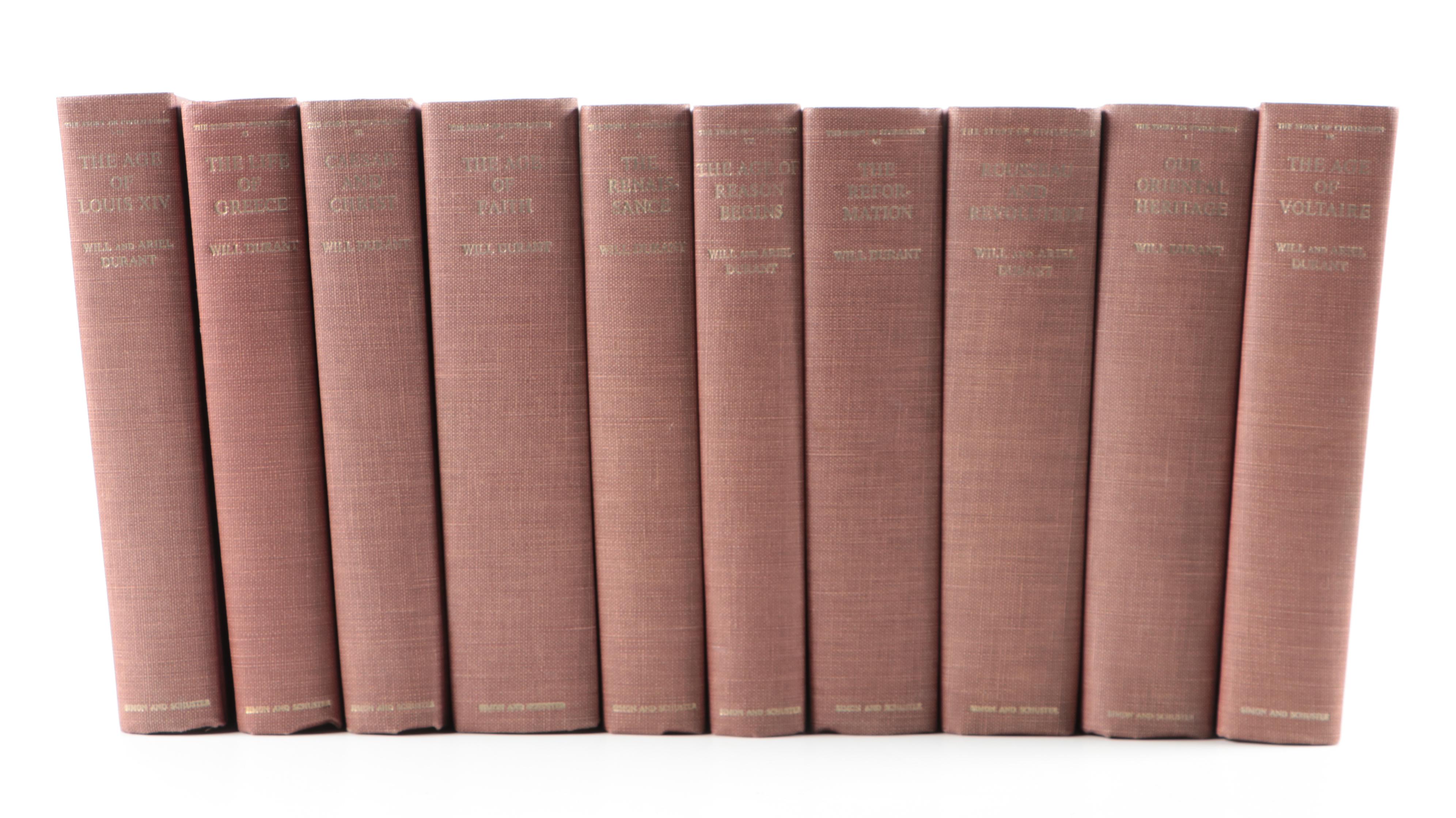 "The Story of Civilization" by Will and Ariel Durant, 10 Volumes