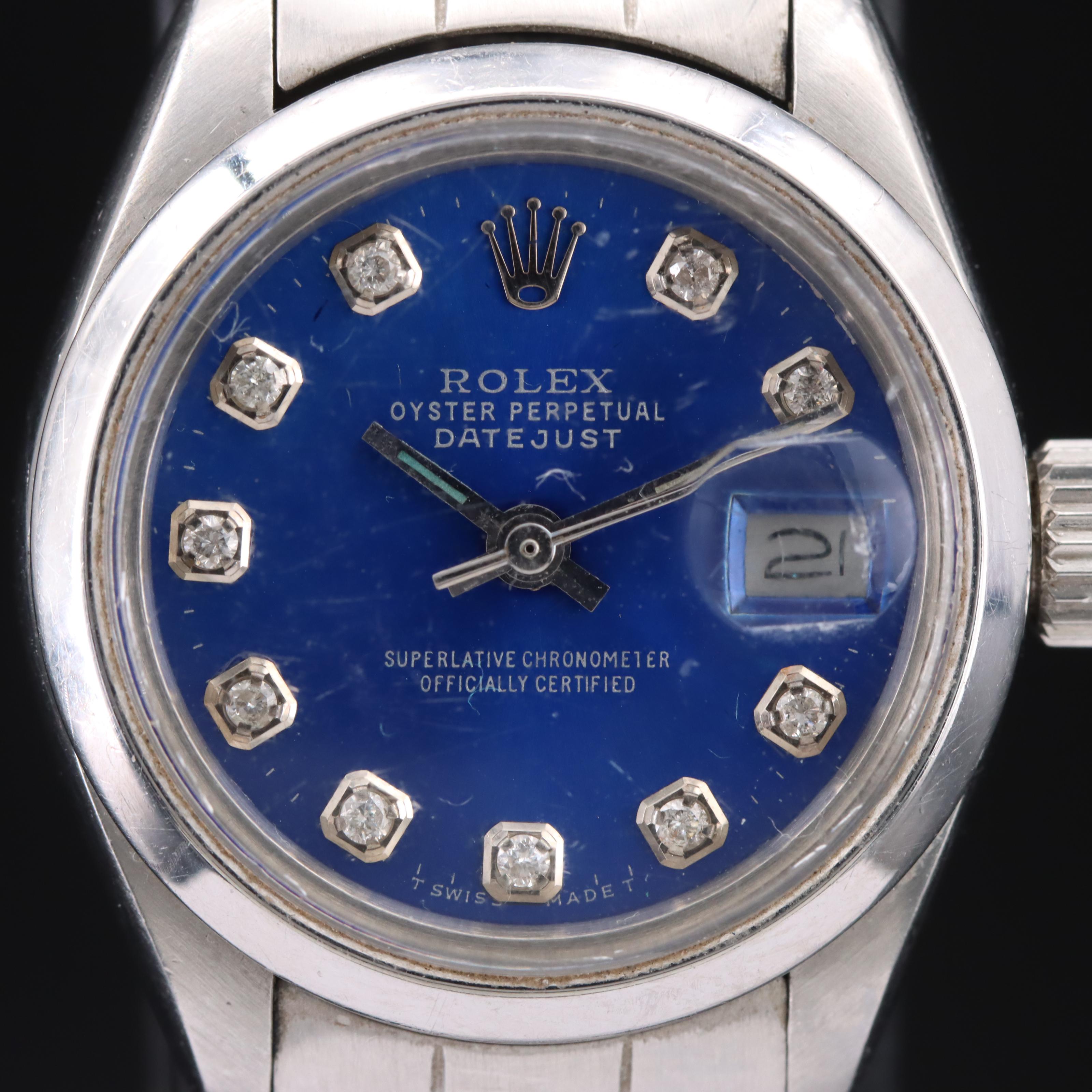 1979 Rolex Oyster Perpetual Diamond Dial Datejust Watch