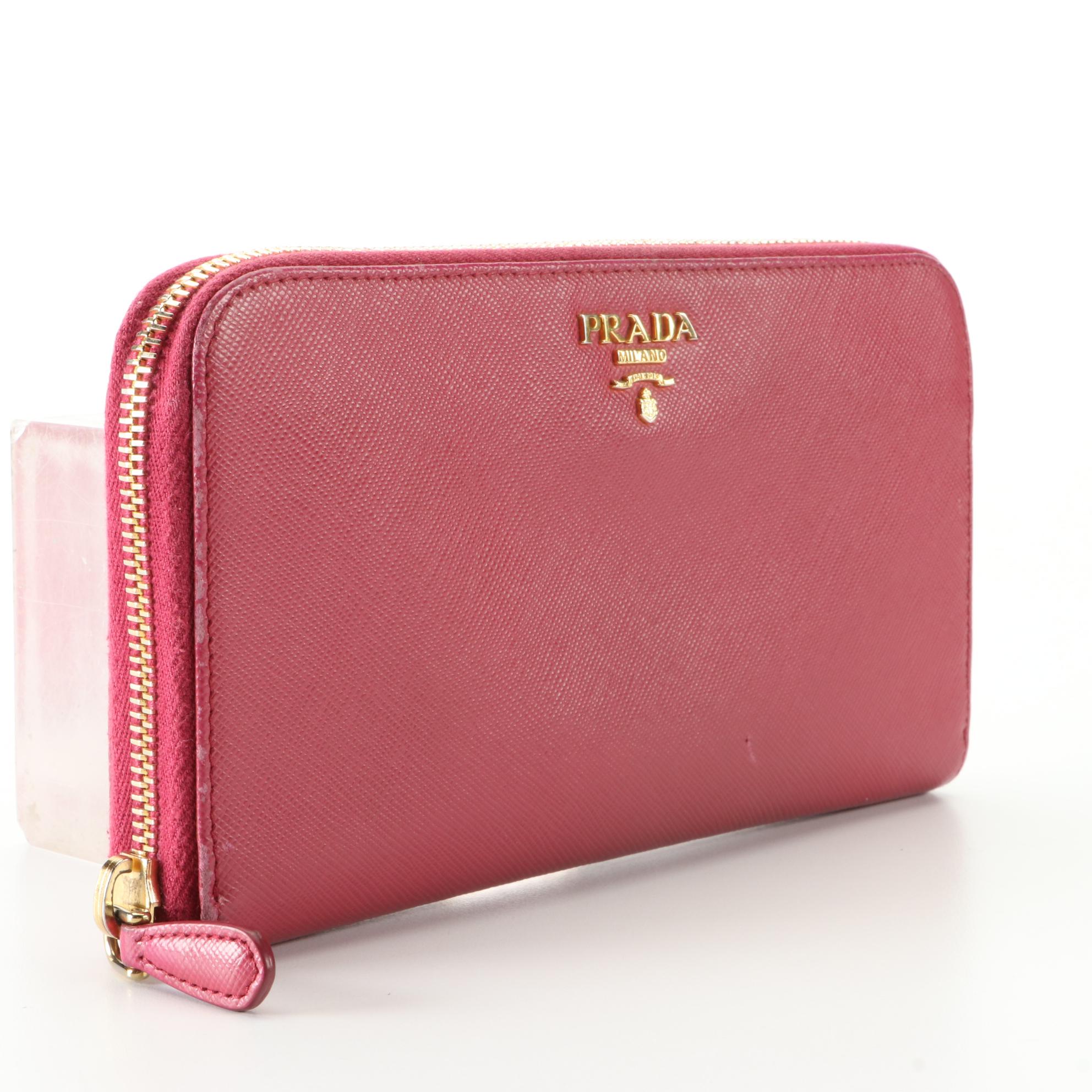 Prada Zip-Around Wallet in Saffiano Leather
