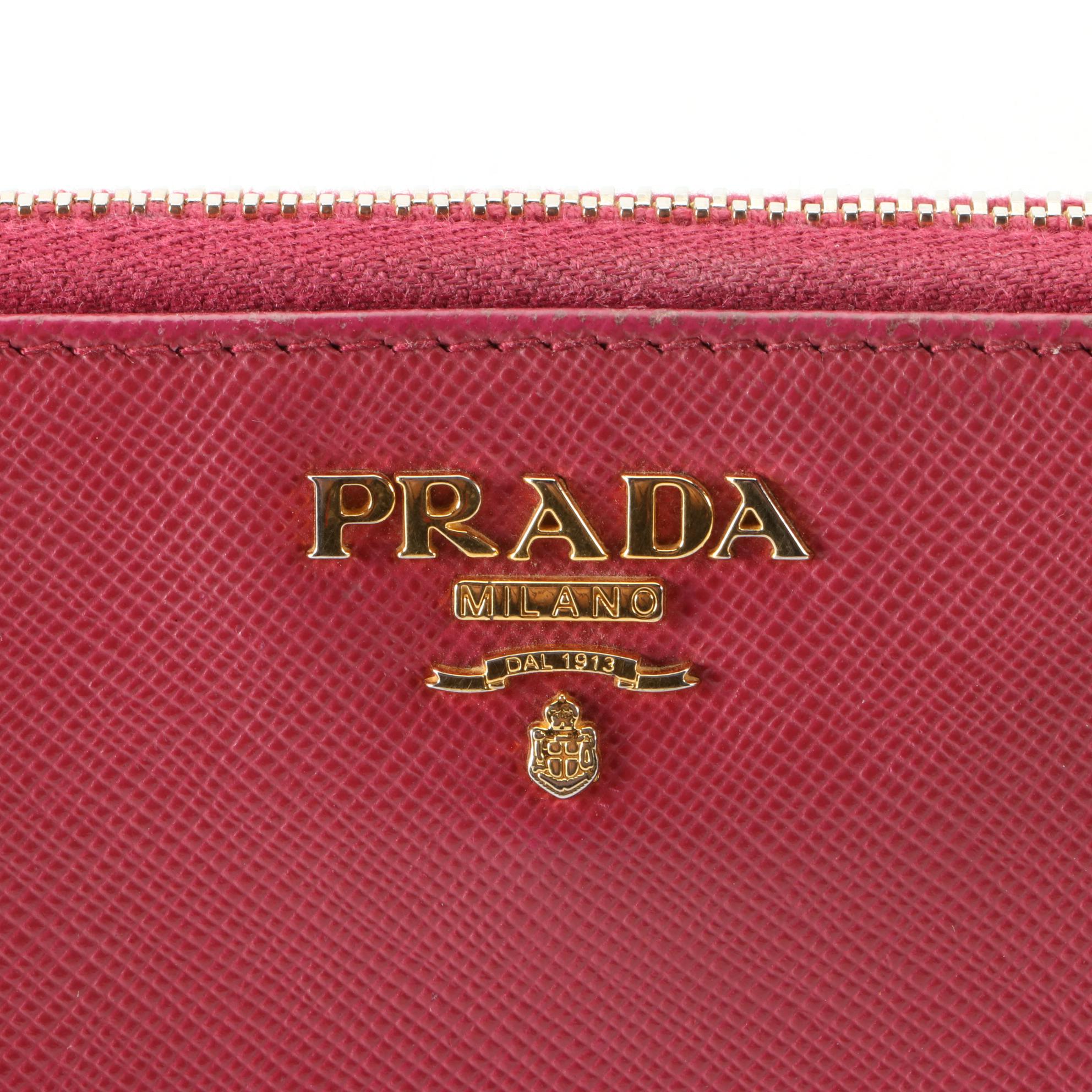 Prada Zip-Around Wallet in Saffiano Leather