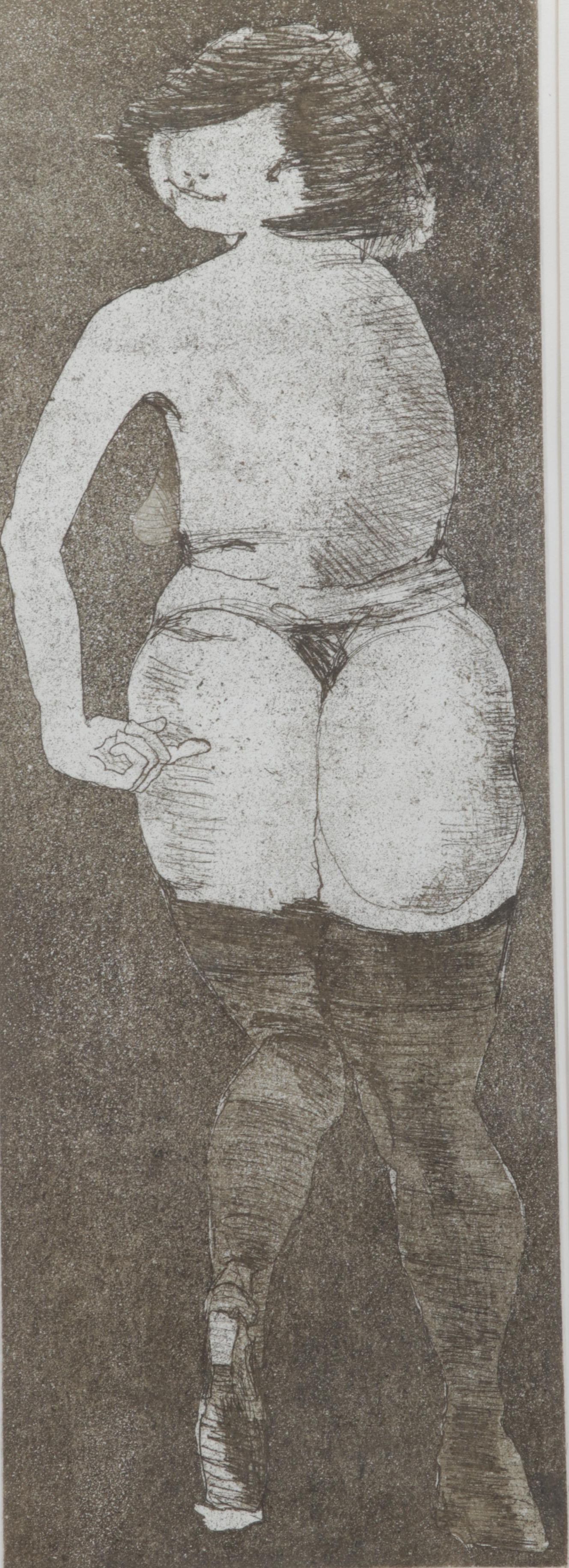 R. Gilbert Etching with Aquatint "My Ass Is Nicer Than Yours," 1976