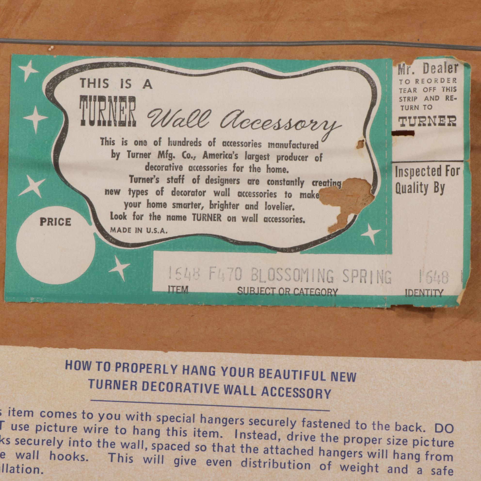 Turner Mfg. Co. Offset Lithograph "Blossoming Spring," Circa 1965