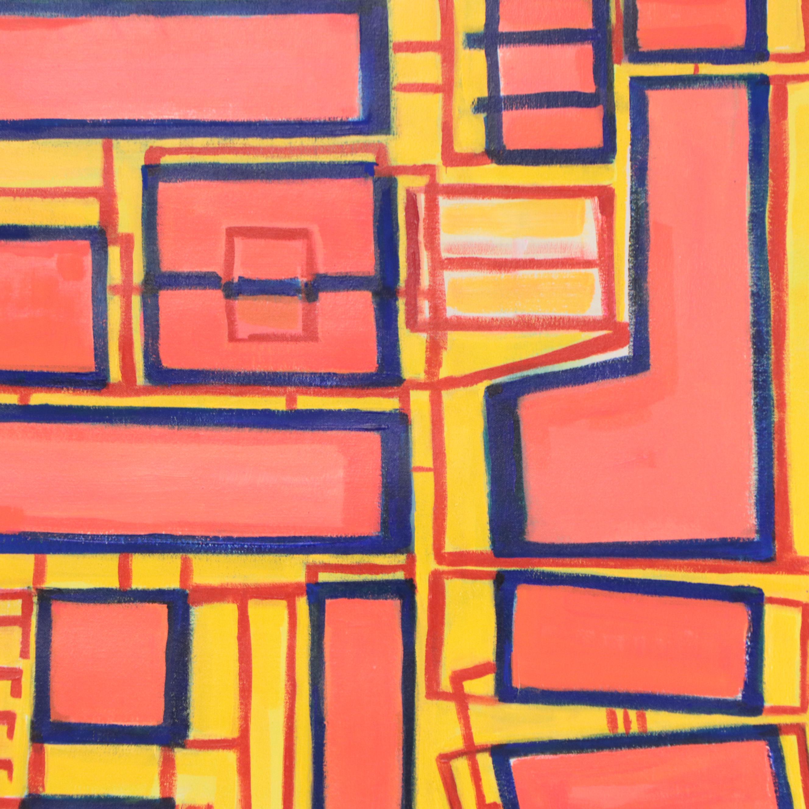 Rhee Lightner Abstract Geometric Acrylic Painting, 2023