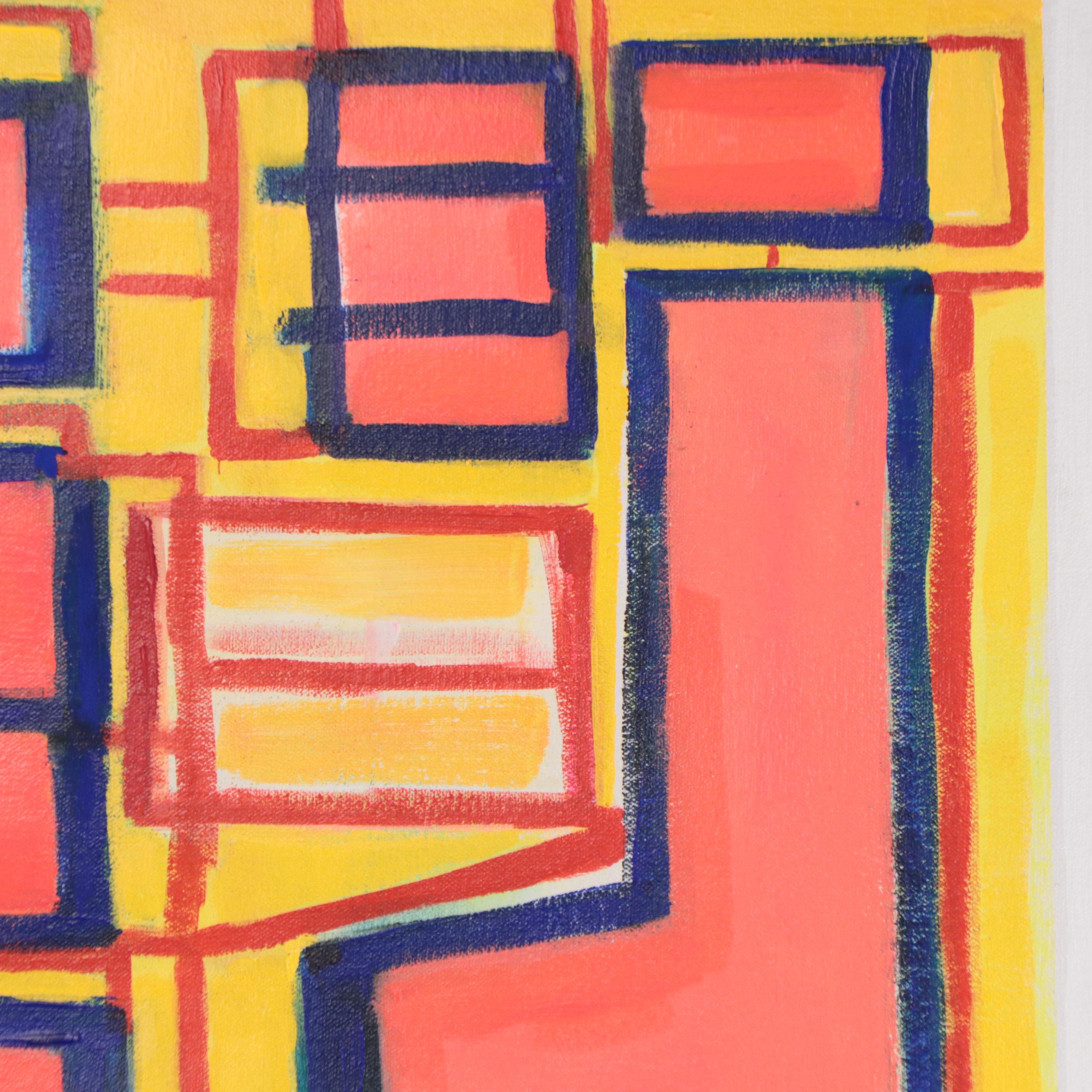 Rhee Lightner Abstract Geometric Acrylic Painting, 2023