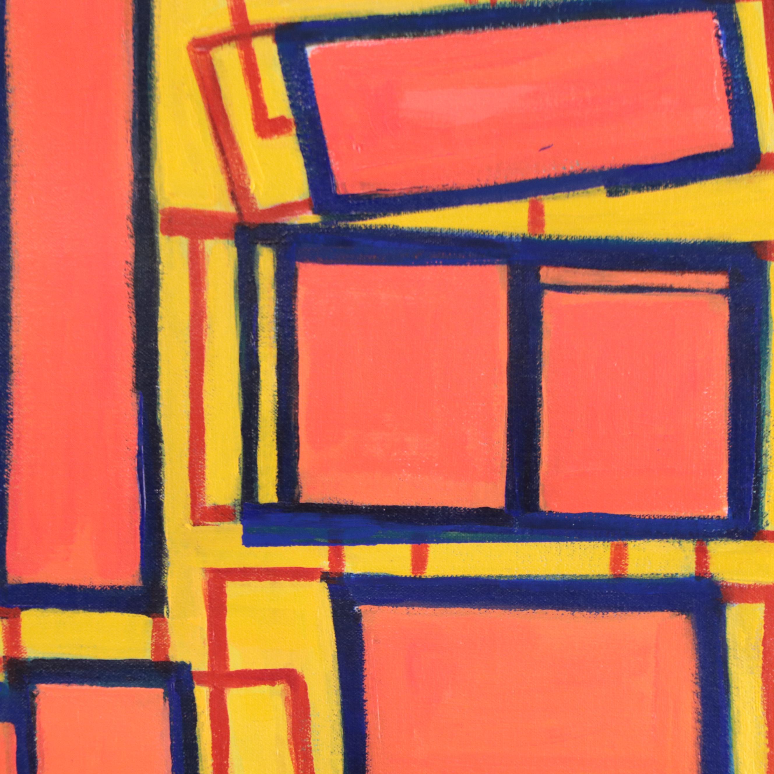 Rhee Lightner Abstract Geometric Acrylic Painting, 2023