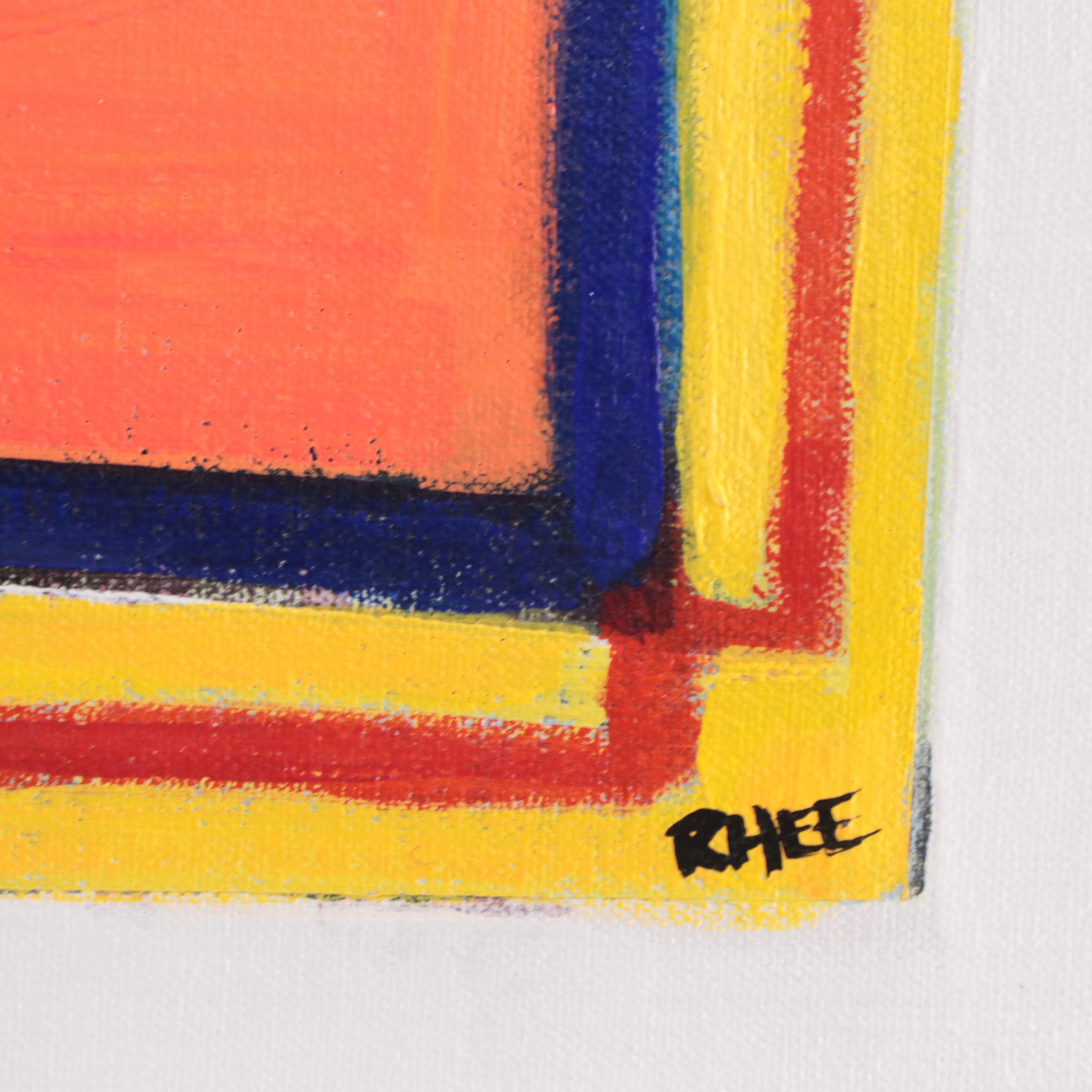 Rhee Lightner Abstract Geometric Acrylic Painting, 2023