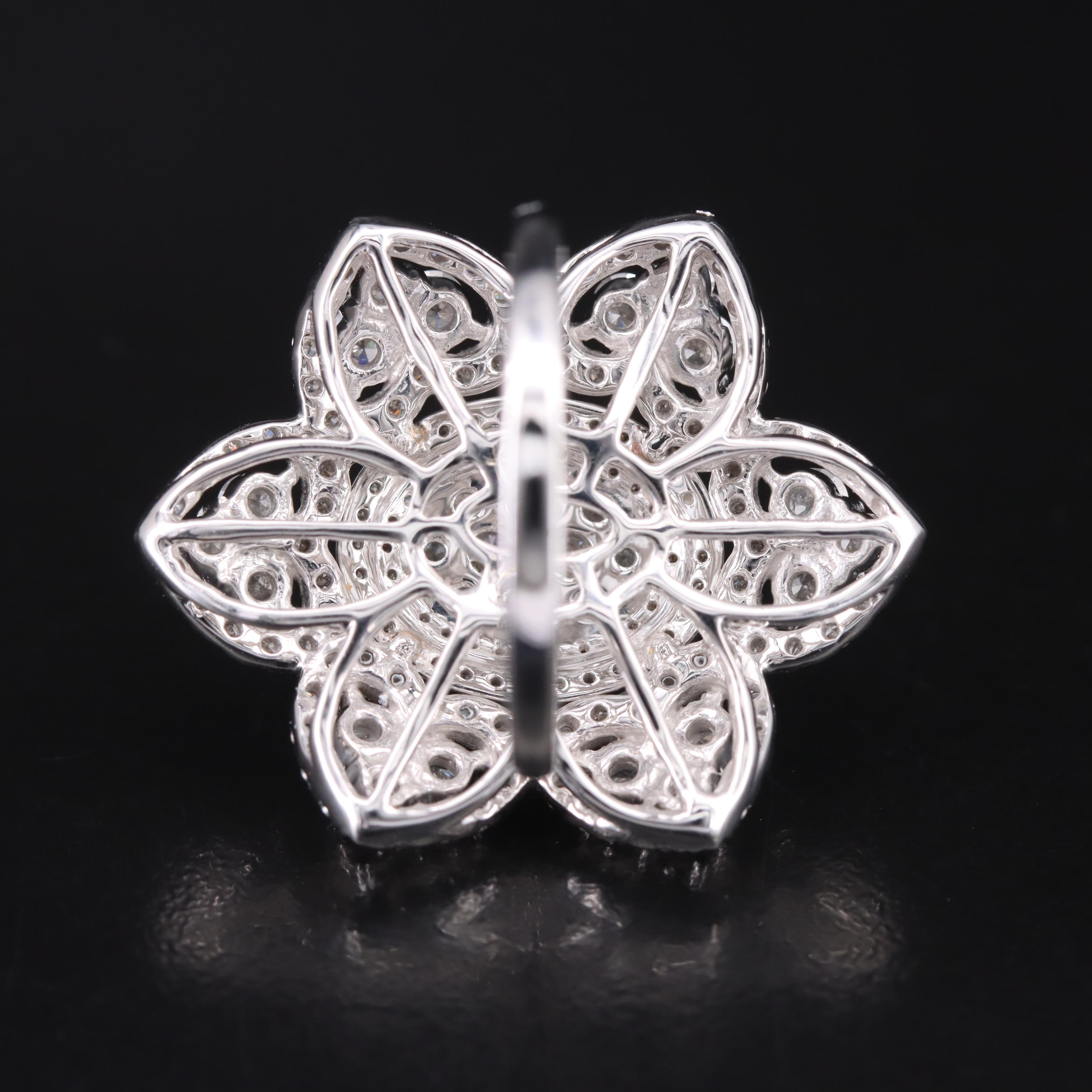 14K 2.48 CTW Diamond Flower Ring