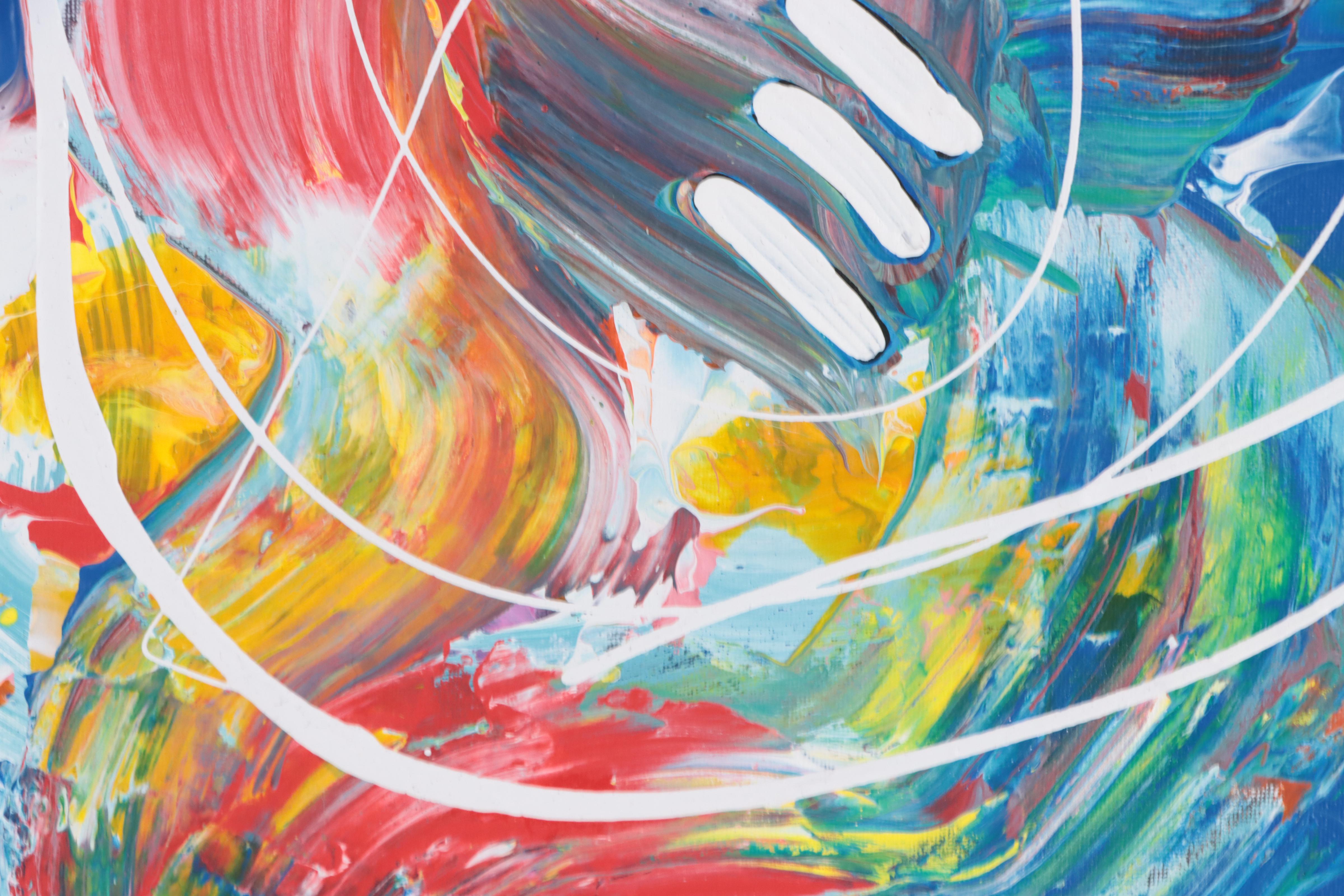 Abiola Idowu Mixed Media Painting "Great Dreams," 2023