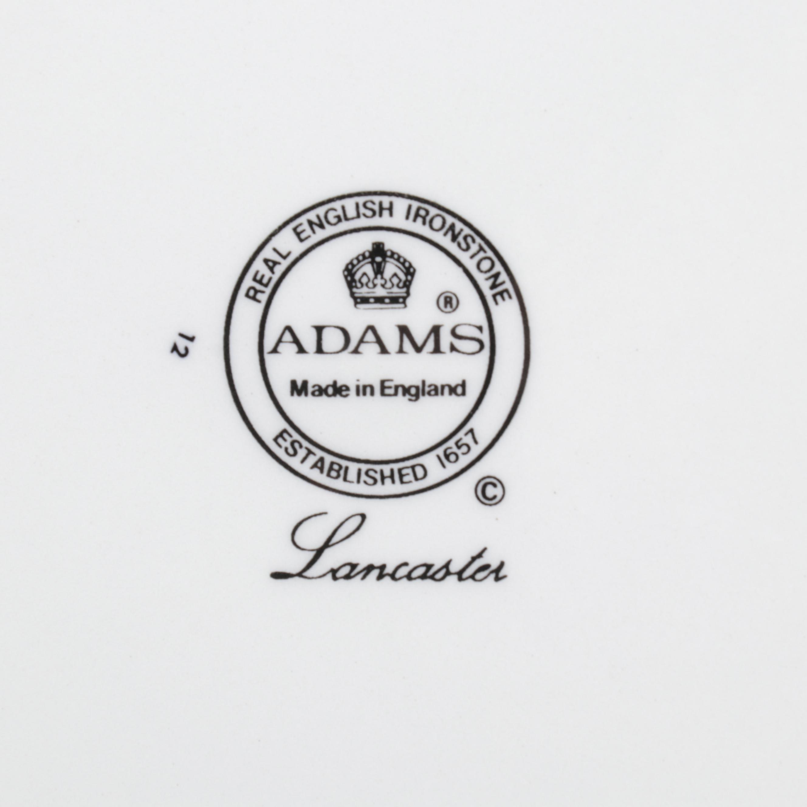 Adams English Ironstone "Lancaster" Dinnerware, 1969-1998