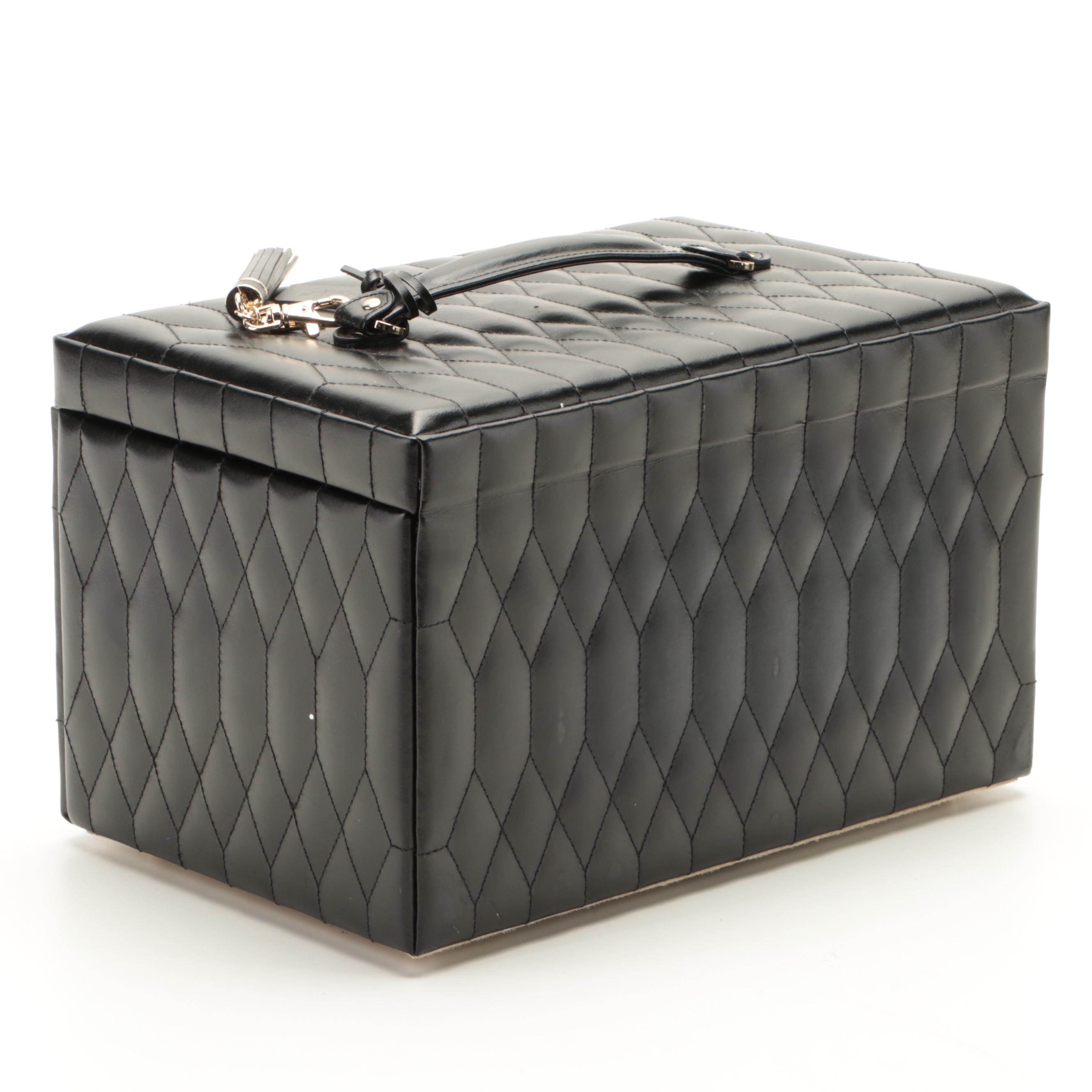 Wolf "Caroline" Quilted Leather Jewelry Box