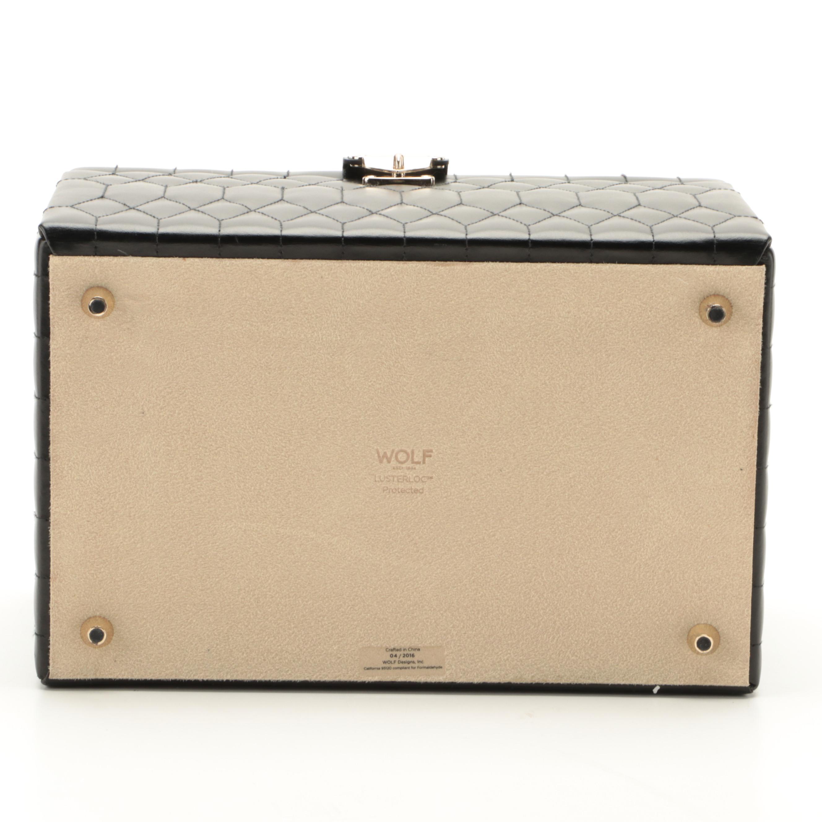 Wolf "Caroline" Quilted Leather Jewelry Box