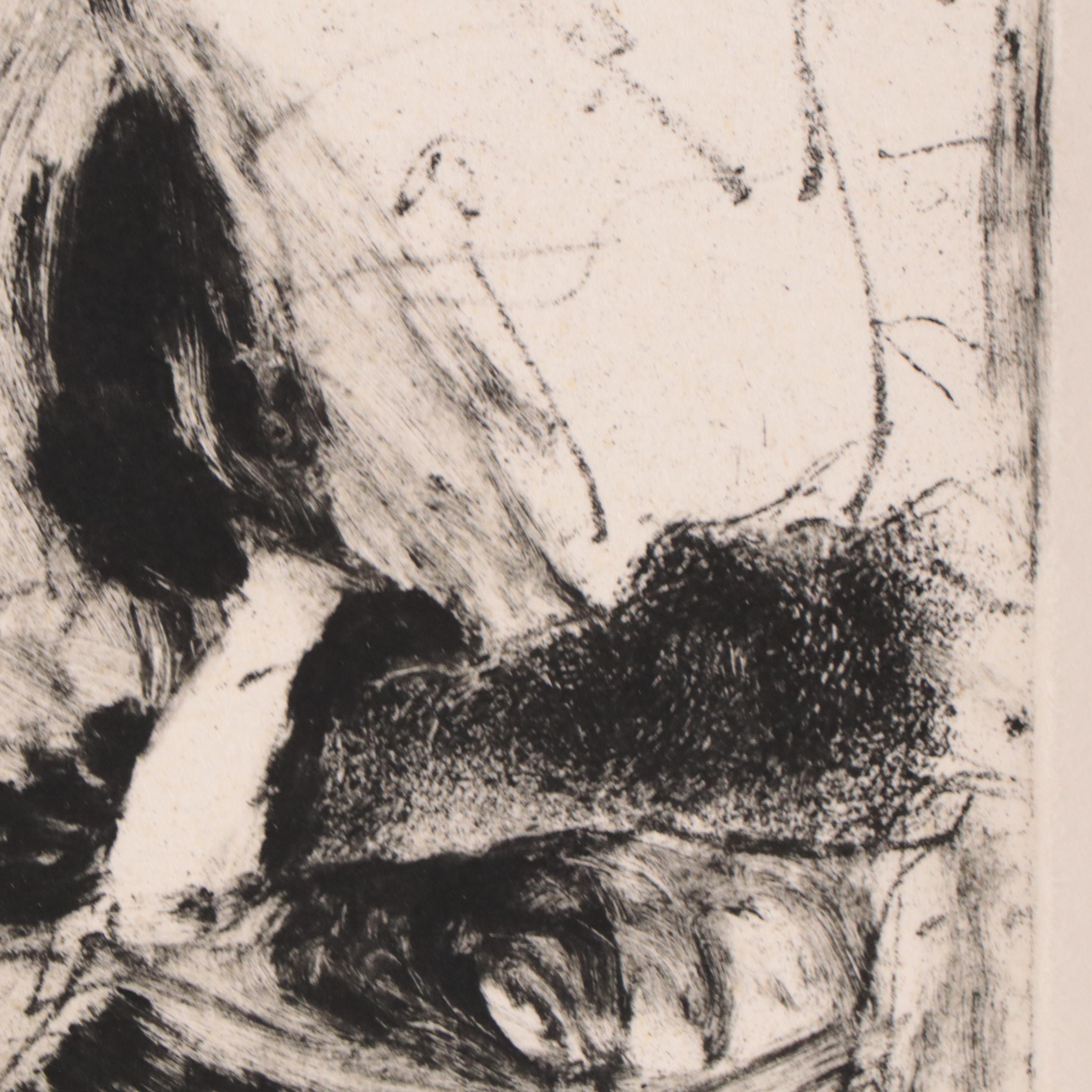 Joanne Fogle Monoprint of Abstract Portrait, Late 20th Century