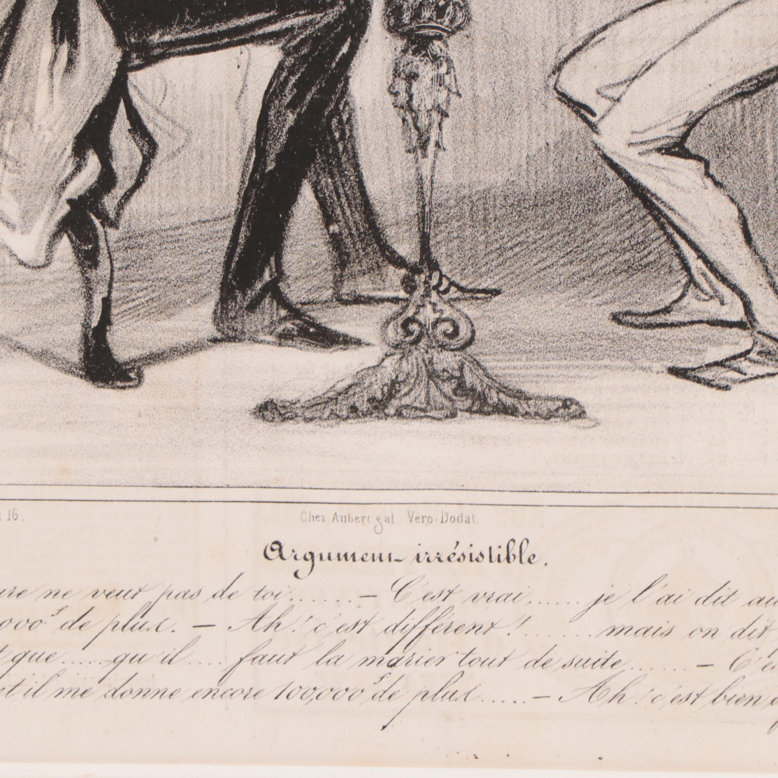 Honoré Daumier Political Cartoon Lithograph "Argument Irresistable"