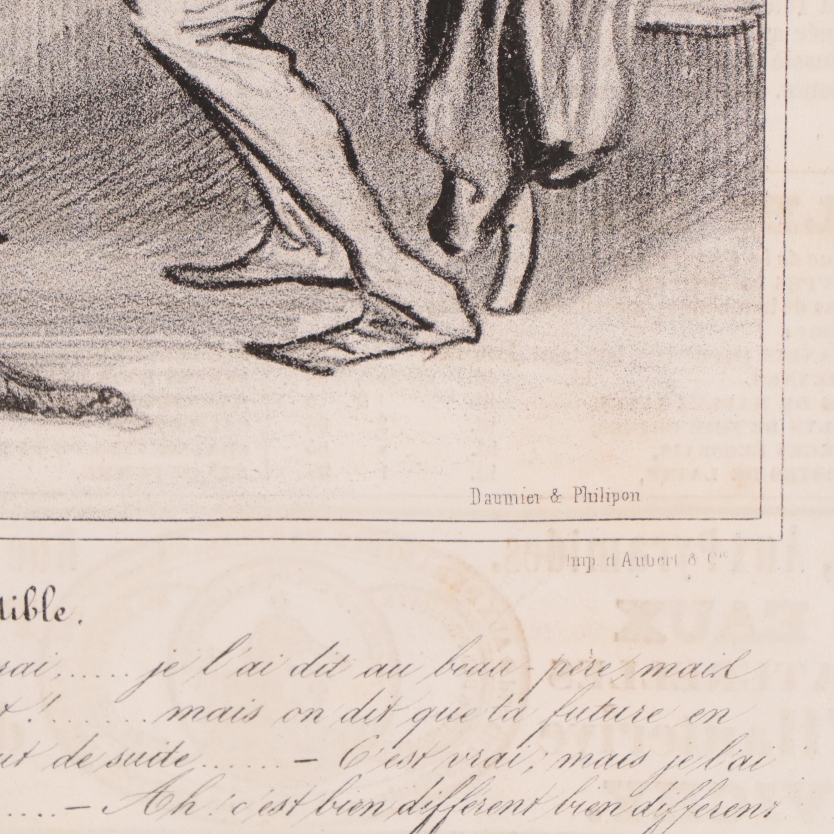 Honoré Daumier Political Cartoon Lithograph "Argument Irresistable"