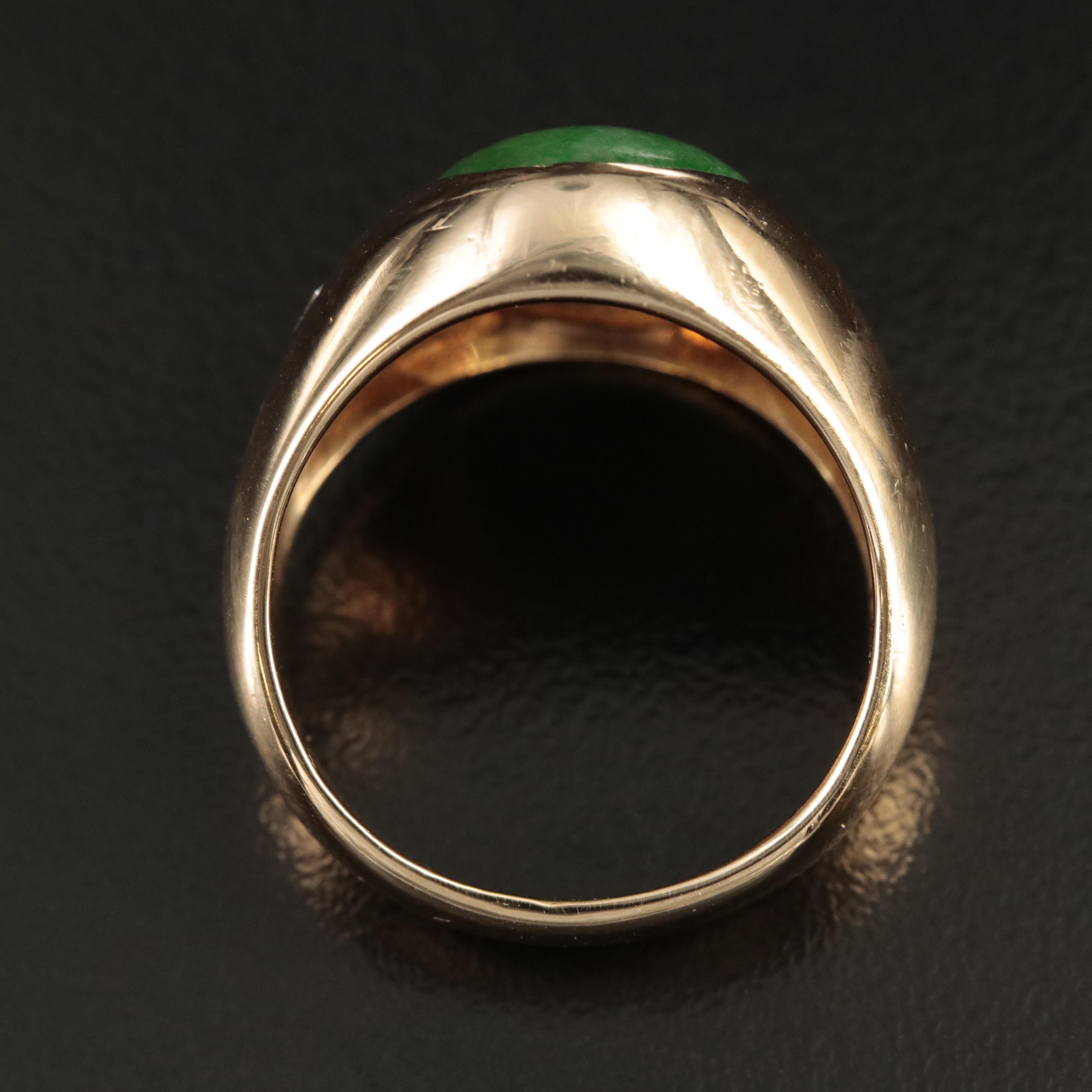 14K Jadeite and Diamond Ring
