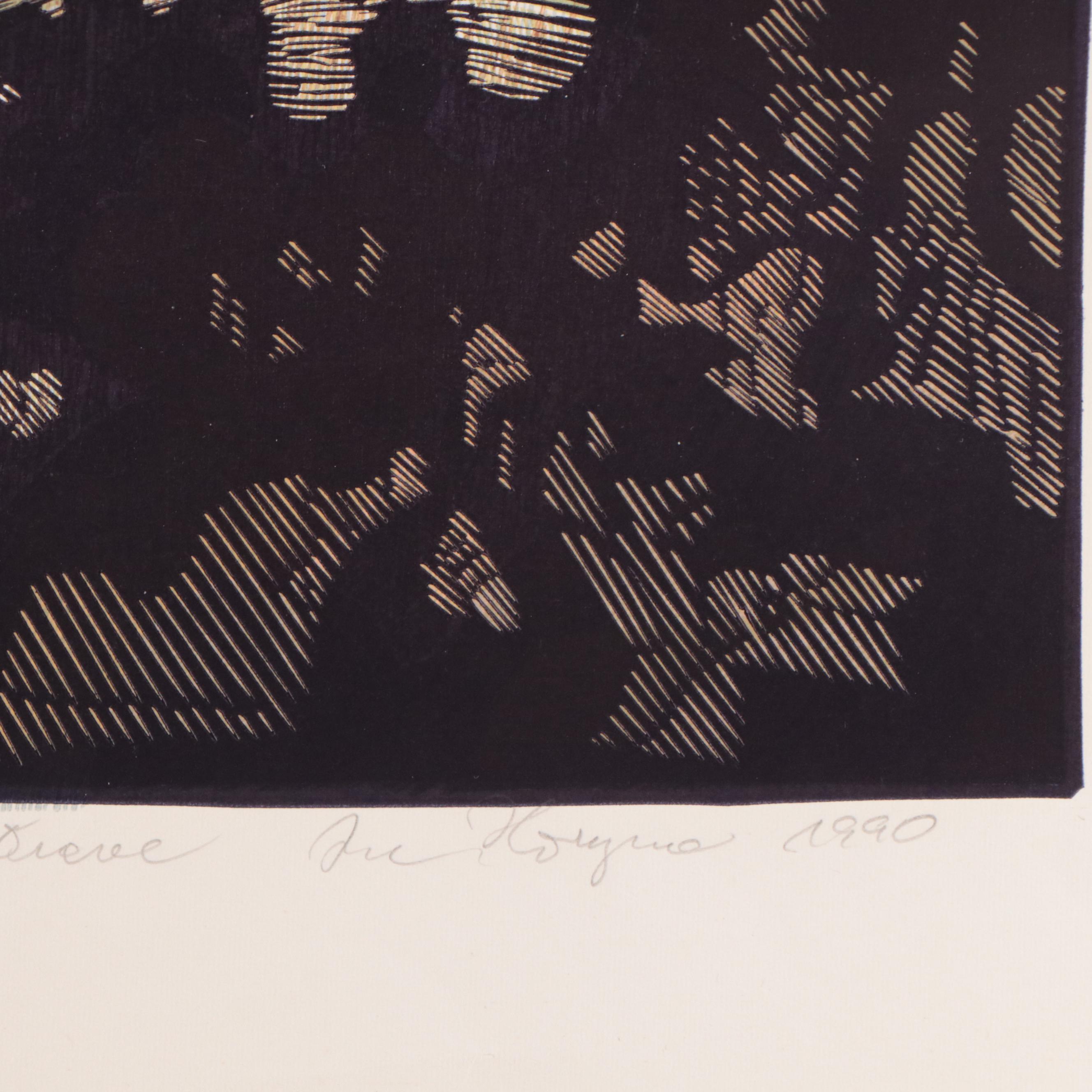 Ivan Horyna Linoleum Cuts of Landscapes and Still Lives, Circa 1990