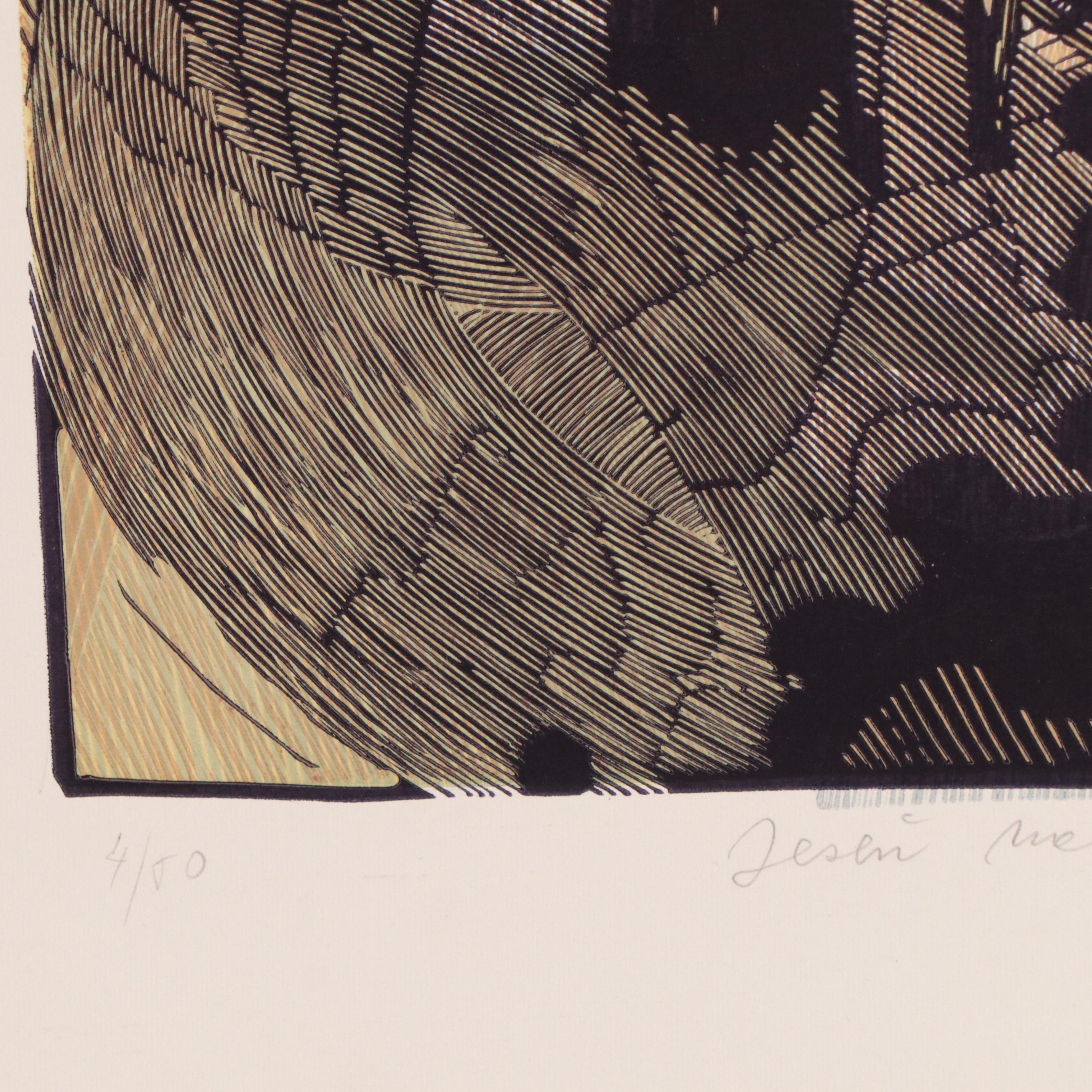 Ivan Horyna Linoleum Cuts of Landscapes and Still Lives, Circa 1990