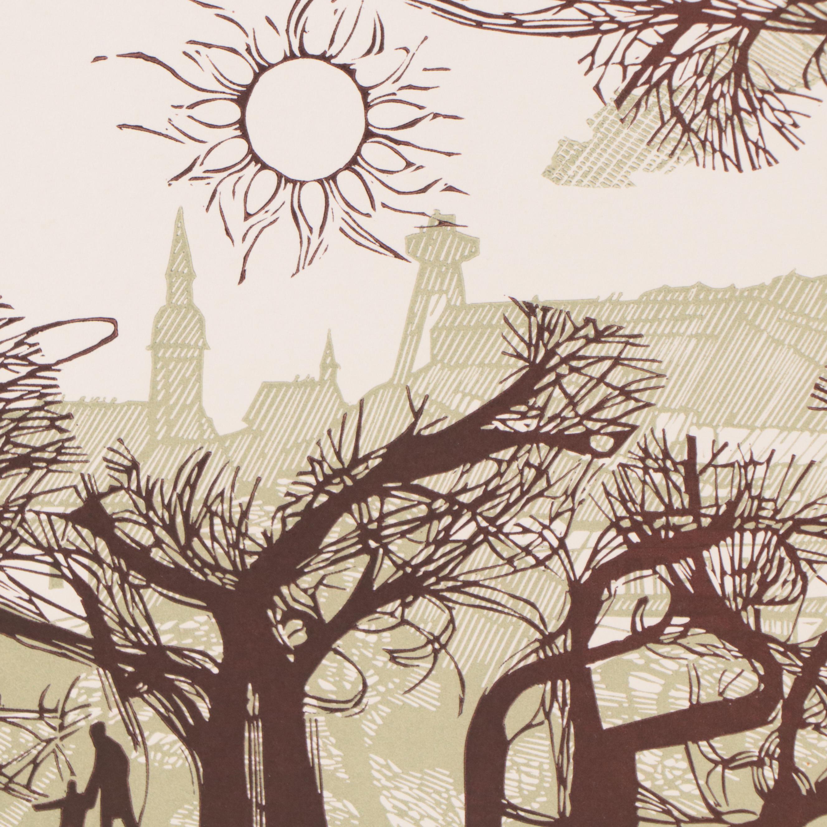 Ivan Horyna Linoleum Cuts of Landscapes and Still Lives, Circa 1990