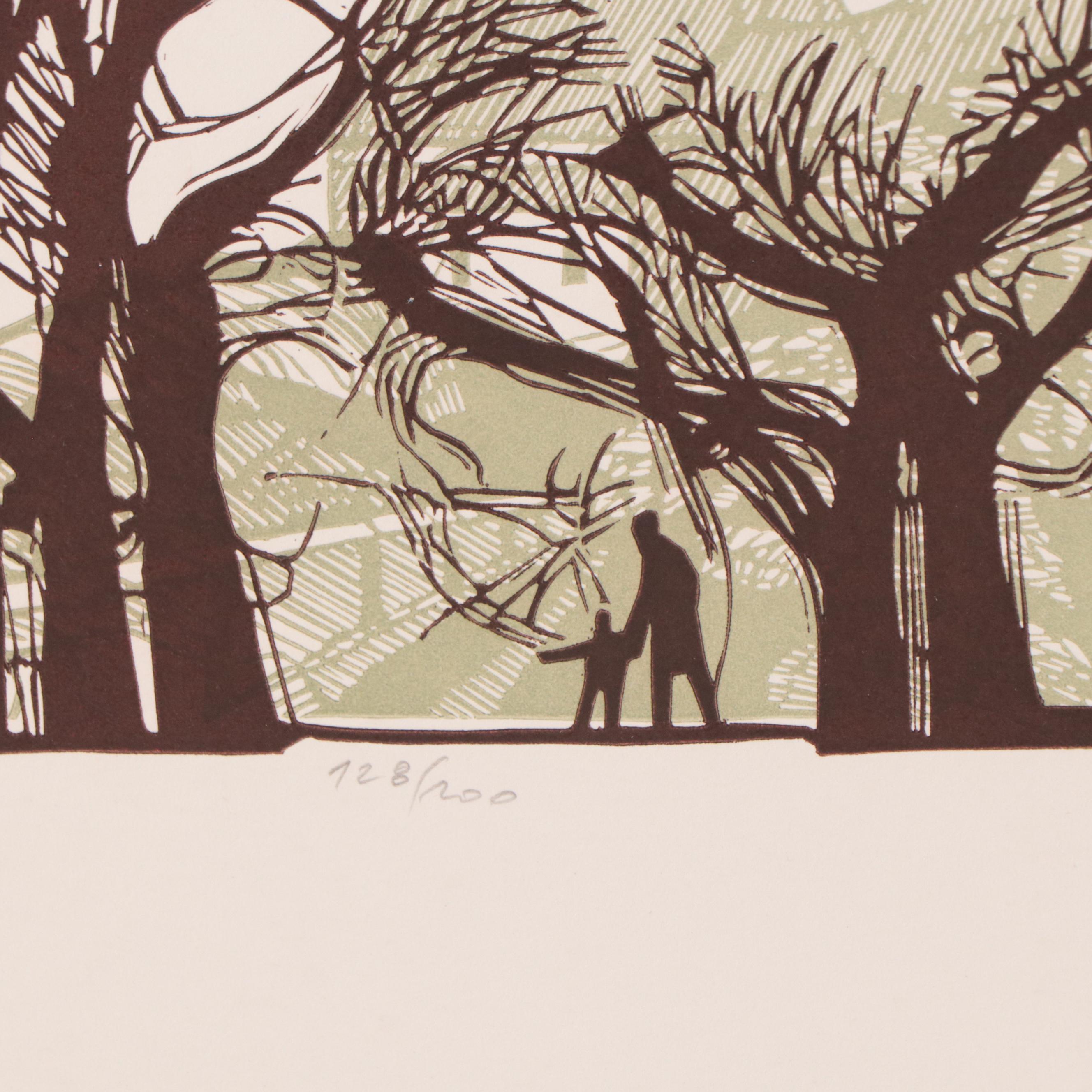 Ivan Horyna Linoleum Cuts of Landscapes and Still Lives, Circa 1990