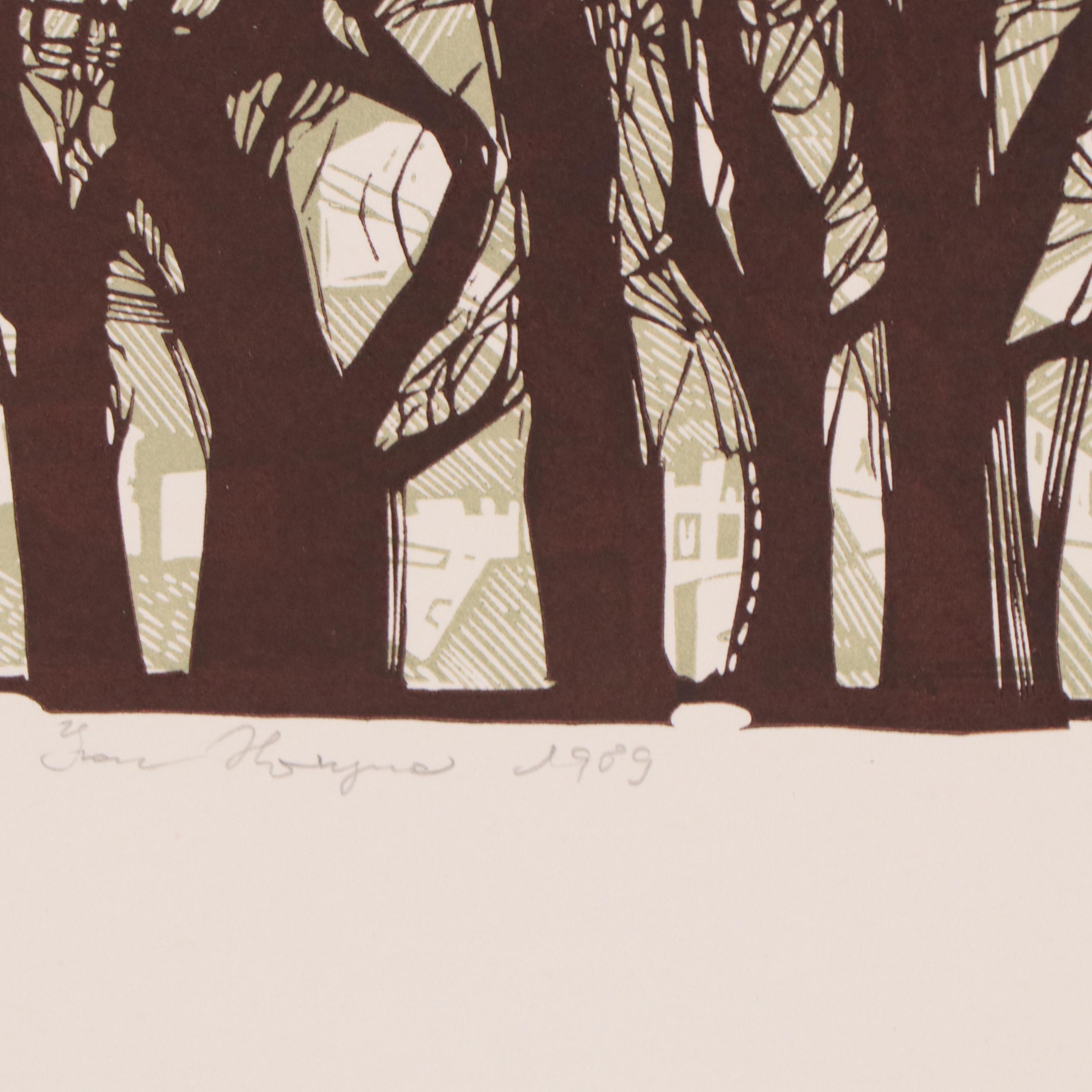 Ivan Horyna Linoleum Cuts of Landscapes and Still Lives, Circa 1990