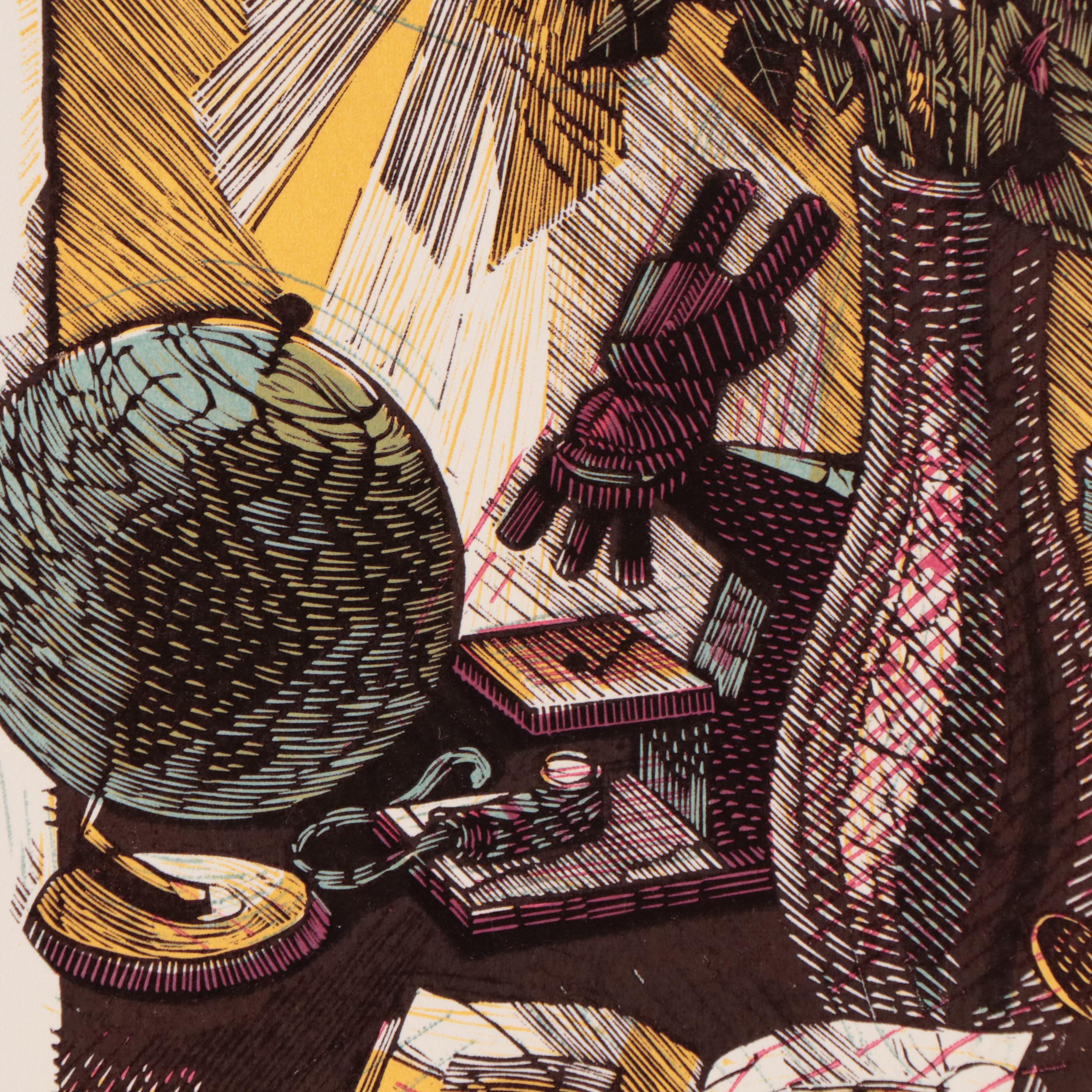 Ivan Horyna Linoleum Cuts of Landscapes and Still Lives, Circa 1990