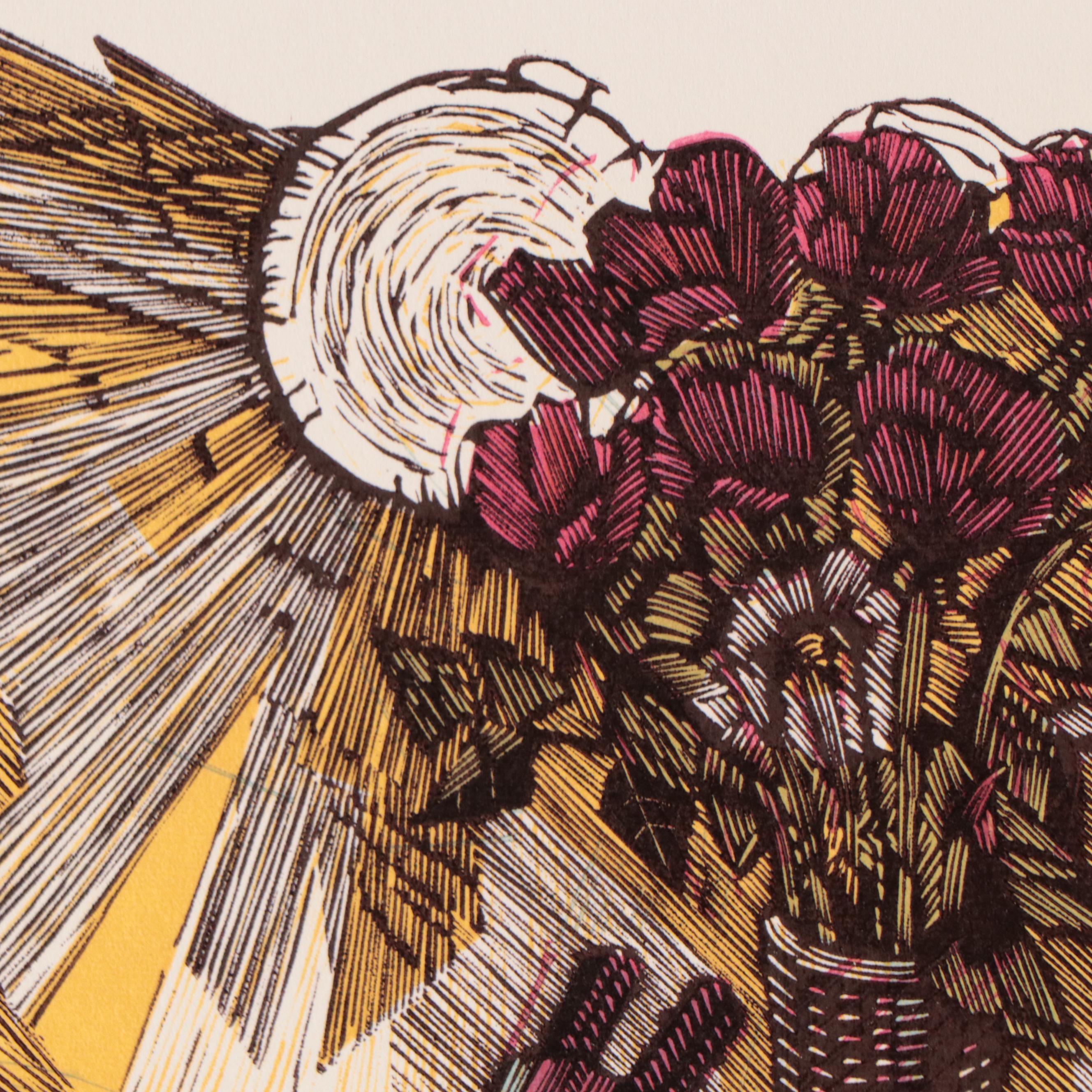 Ivan Horyna Linoleum Cuts of Landscapes and Still Lives, Circa 1990