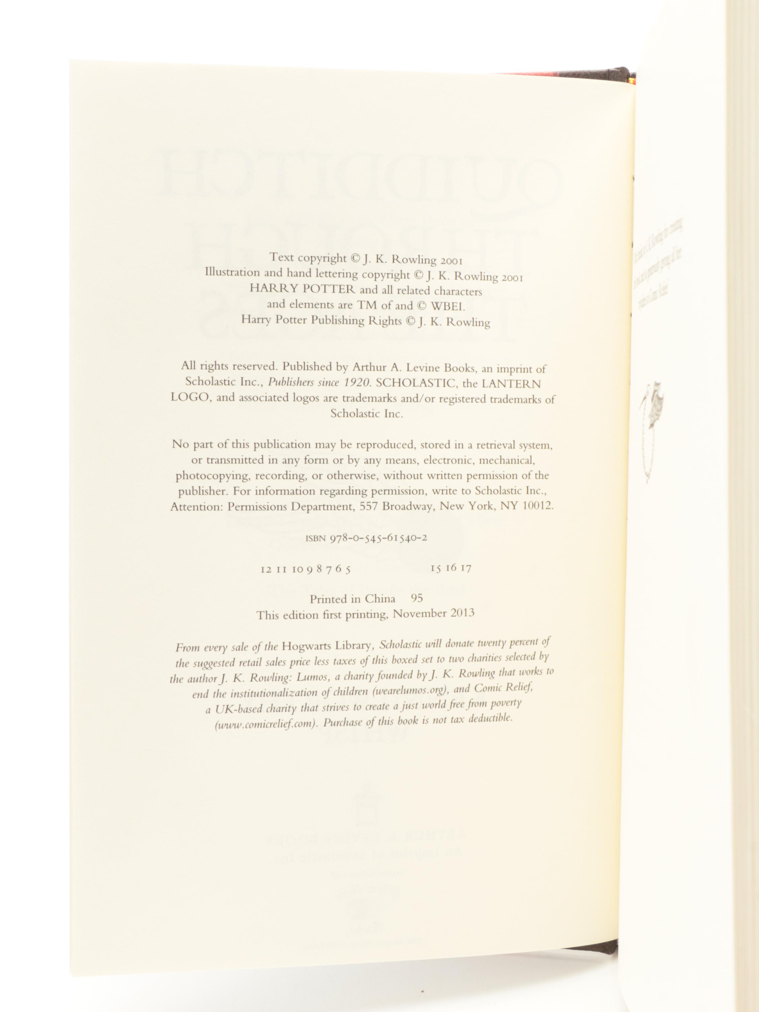 First Edition Thus "Hogwarts Library" Box Set by J. K. Rowling, 2013