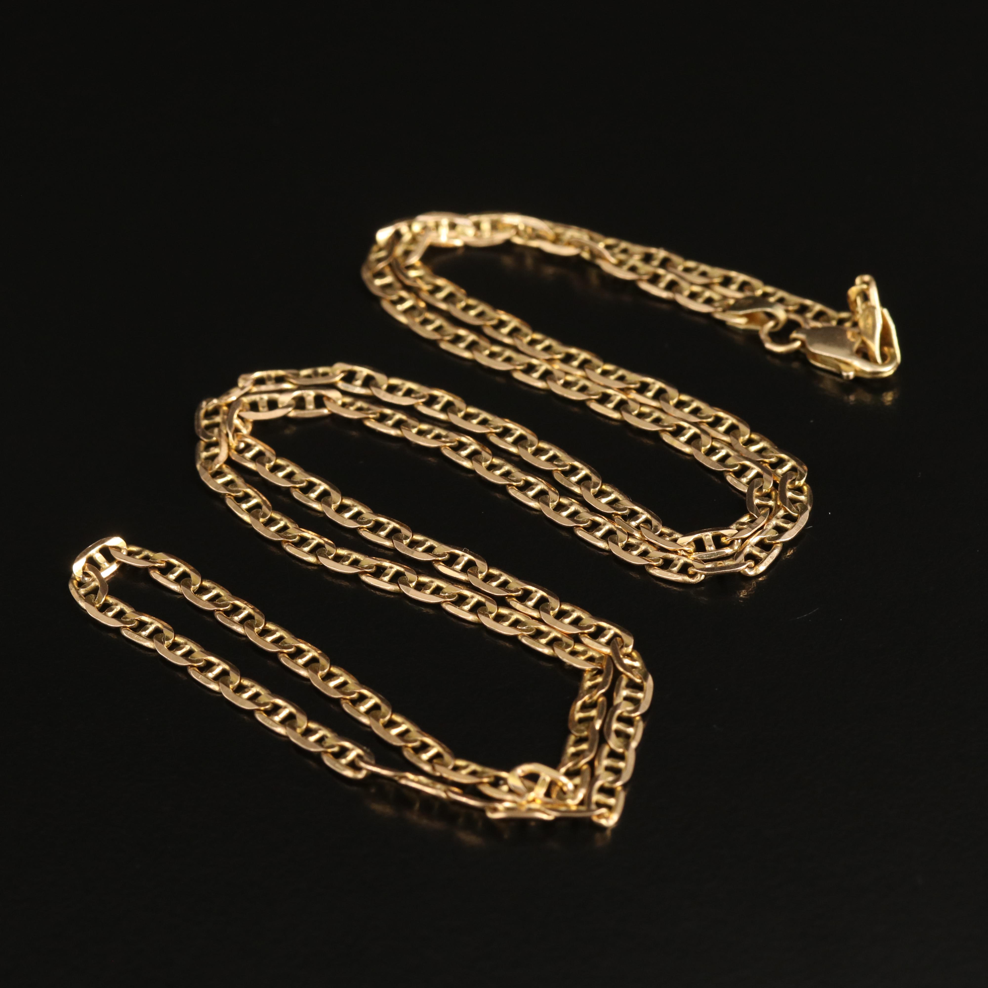 Italian 14K Mariner Chain Necklace