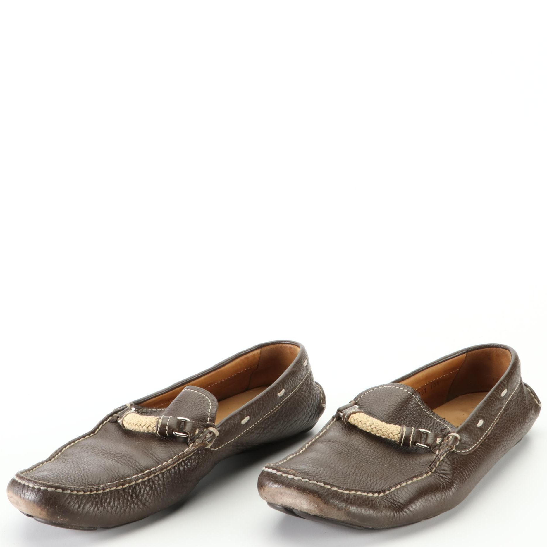 Men's Prada Driving Shoes in Brown Leather
