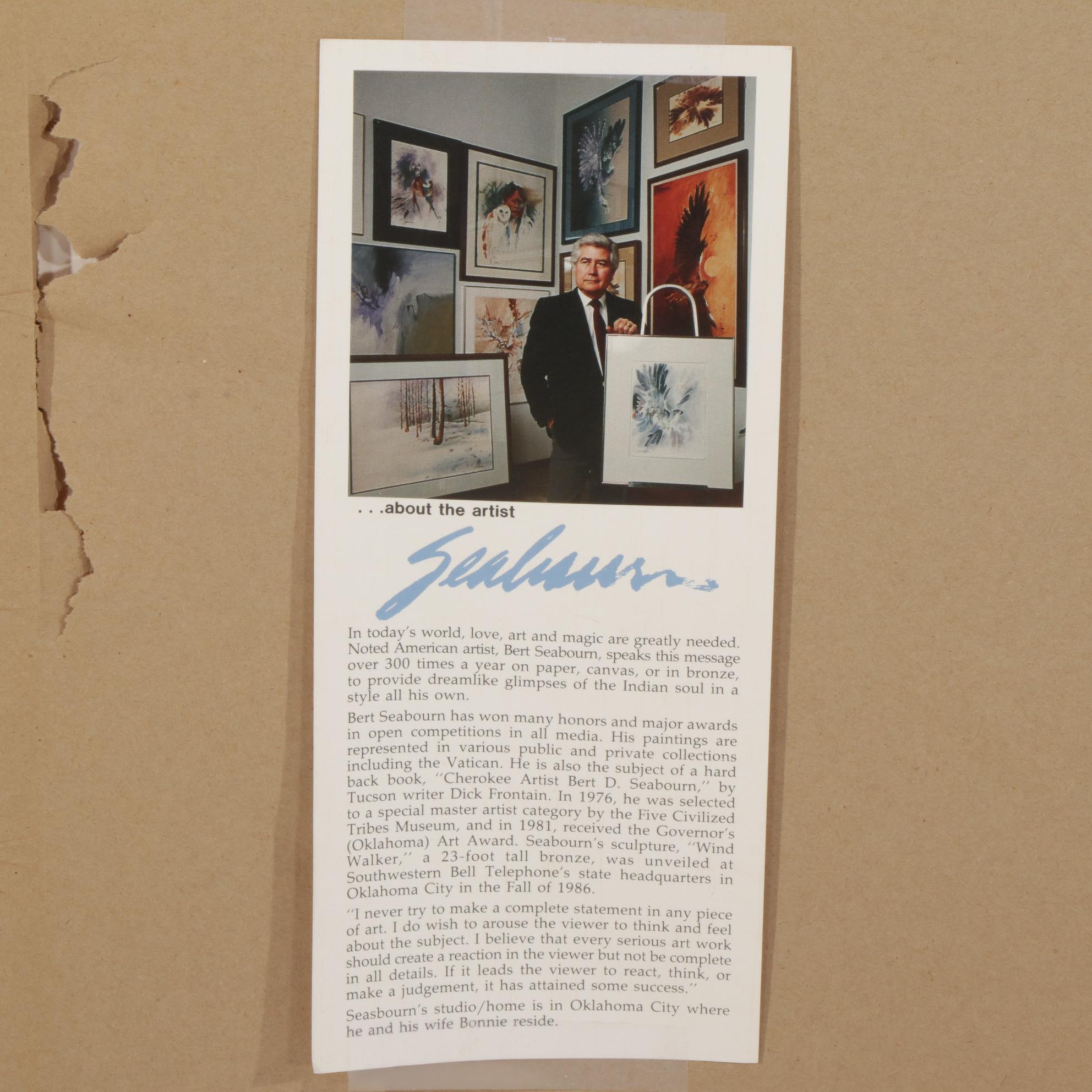 Bert Seabourn Offset Lithograph "Spirit Cardinal," Late 20th Century