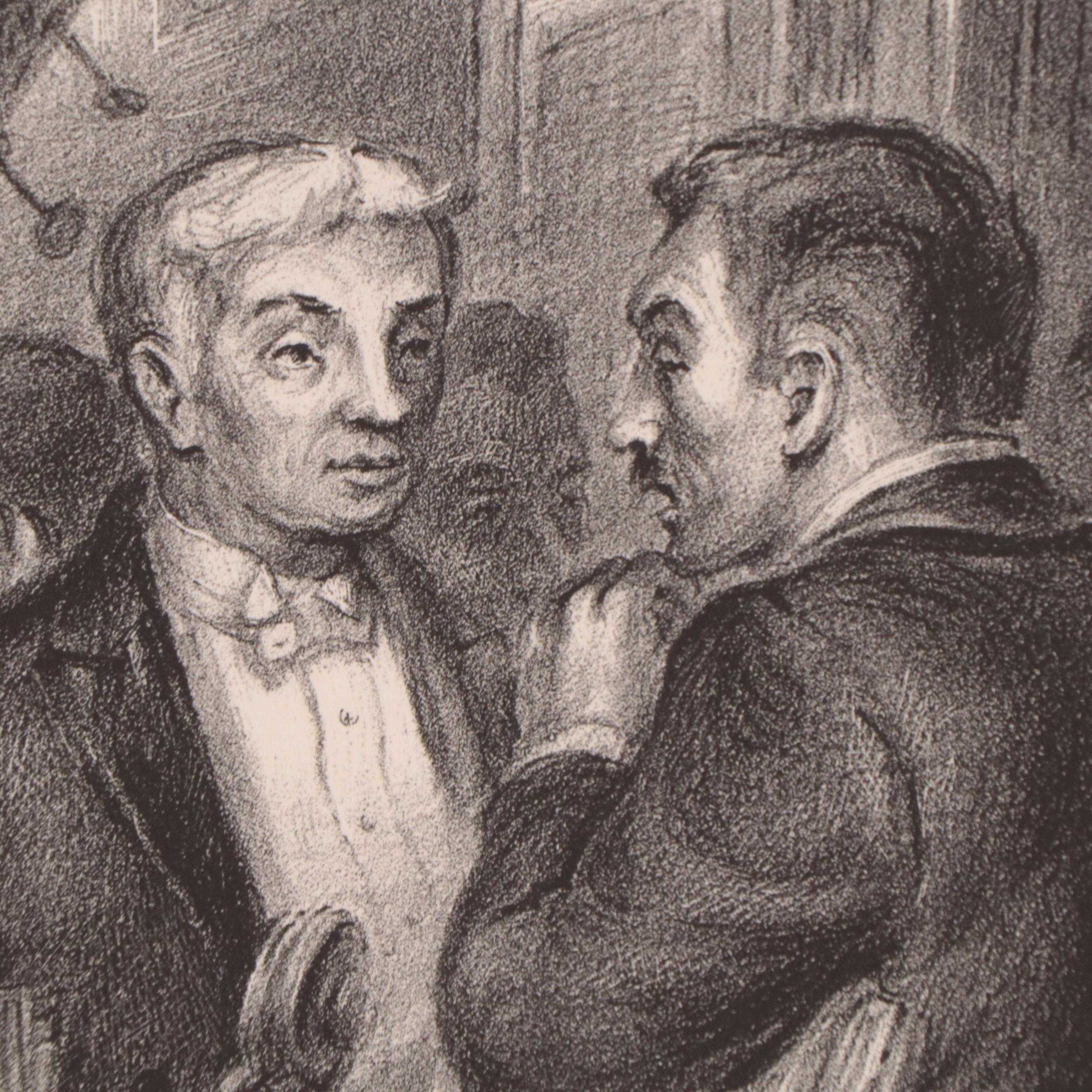 Charles Locke Lithograph "Intermission," Mid-20th Century