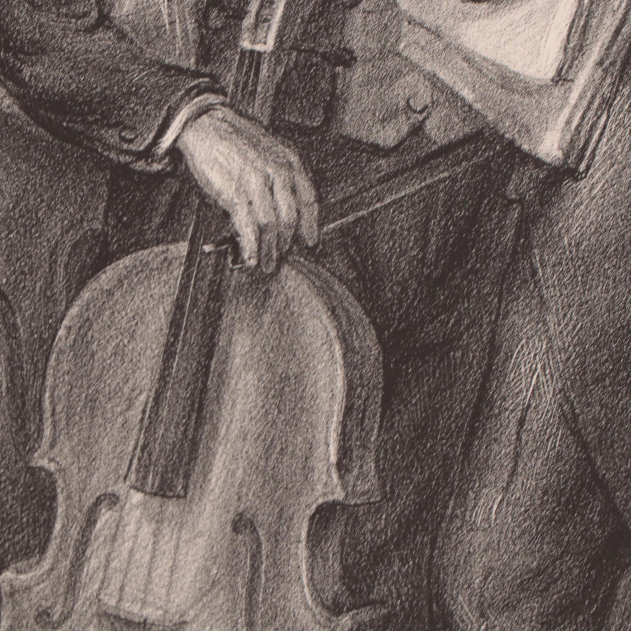 Charles Locke Lithograph "Intermission," Mid-20th Century