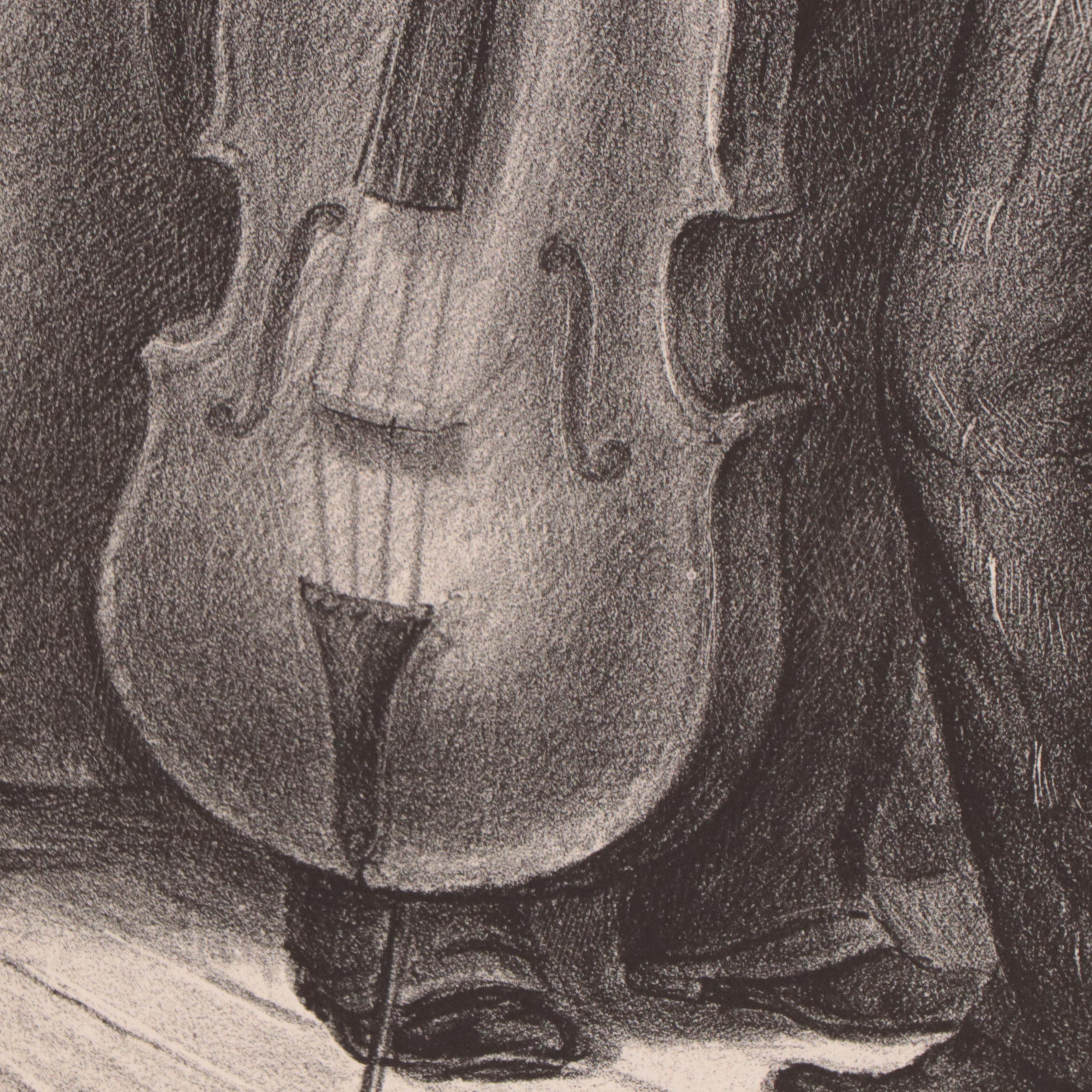 Charles Locke Lithograph "Intermission," Mid-20th Century