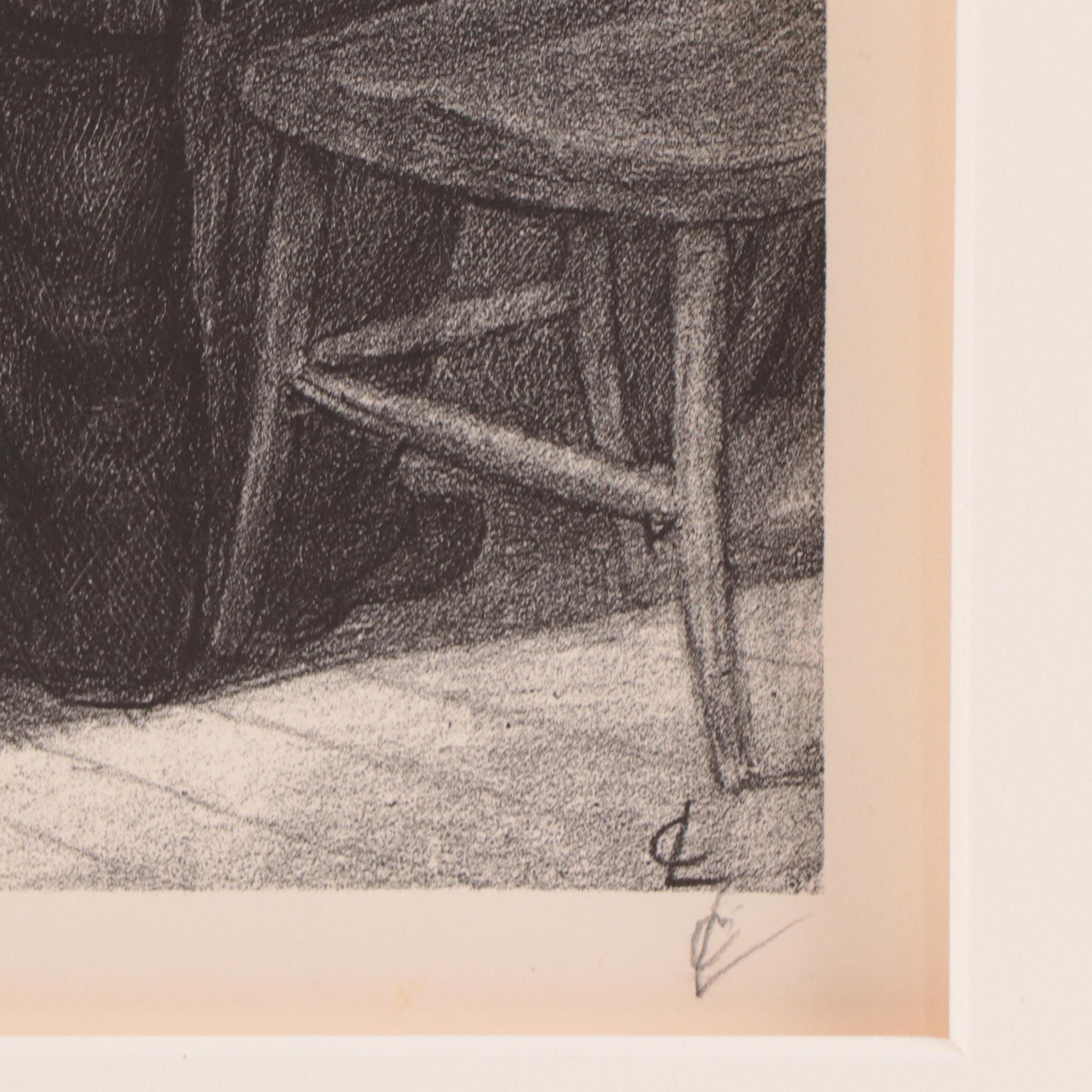 Charles Locke Lithograph "Intermission," Mid-20th Century