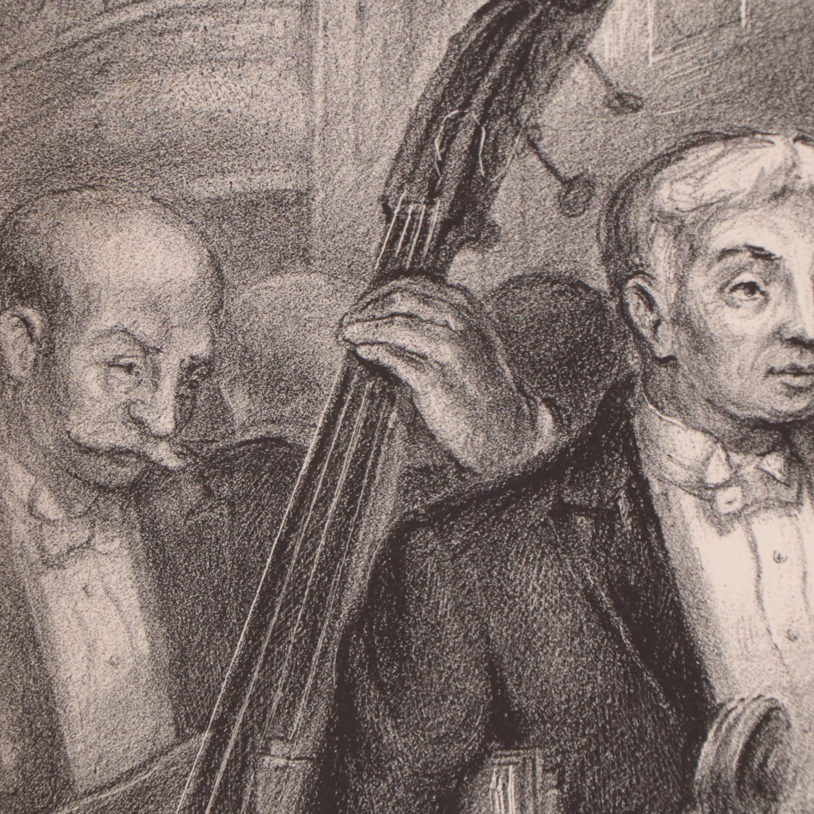 Charles Locke Lithograph "Intermission," Mid-20th Century