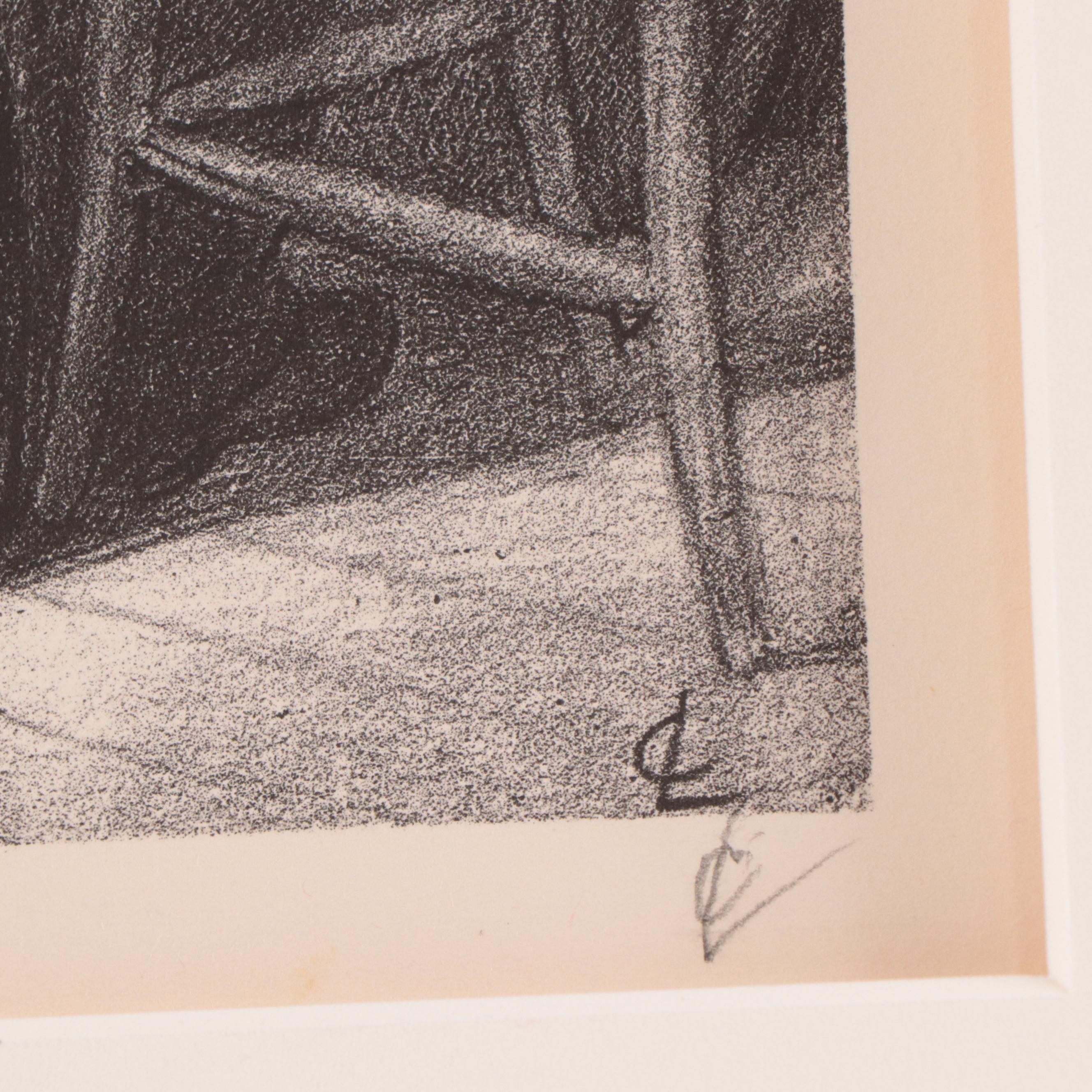 Charles Locke Lithograph "Intermission," Mid-20th Century