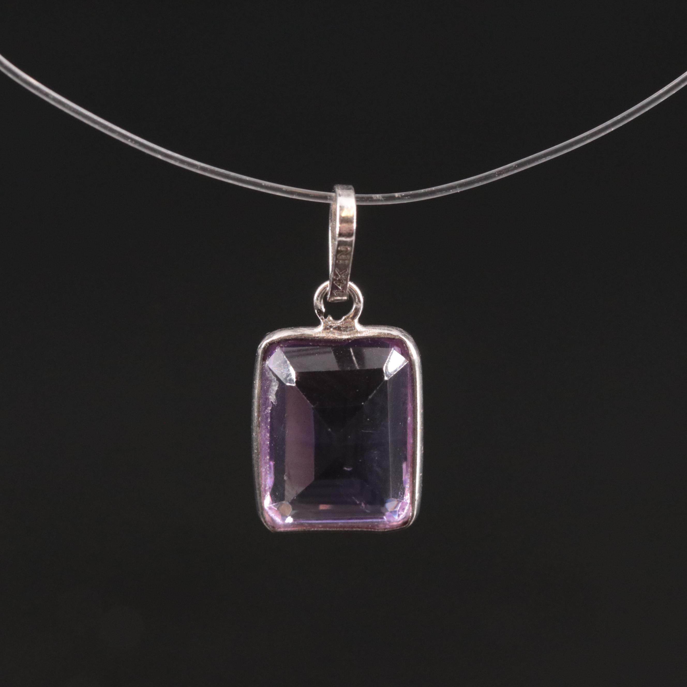 14K Amethyst Pendant