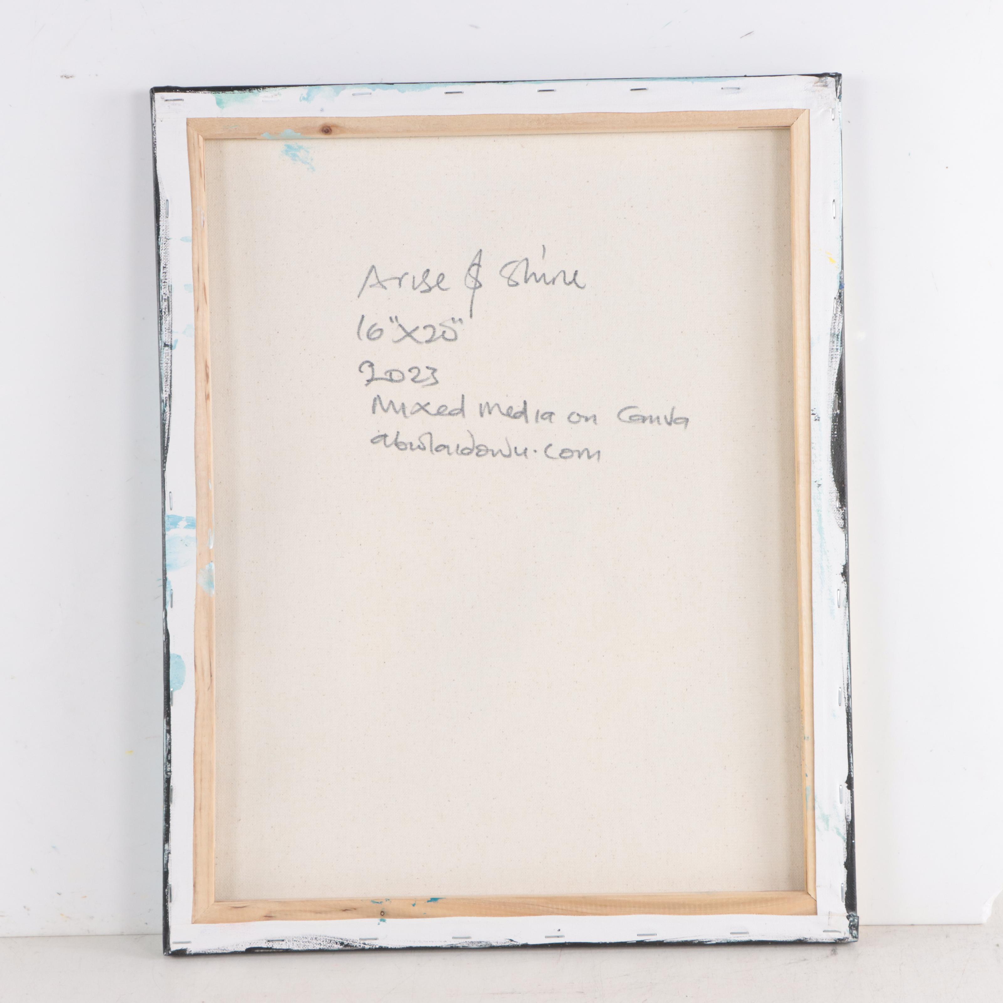 Abiola Idowu Mixed Media Painting "Arise & Shine," 2022