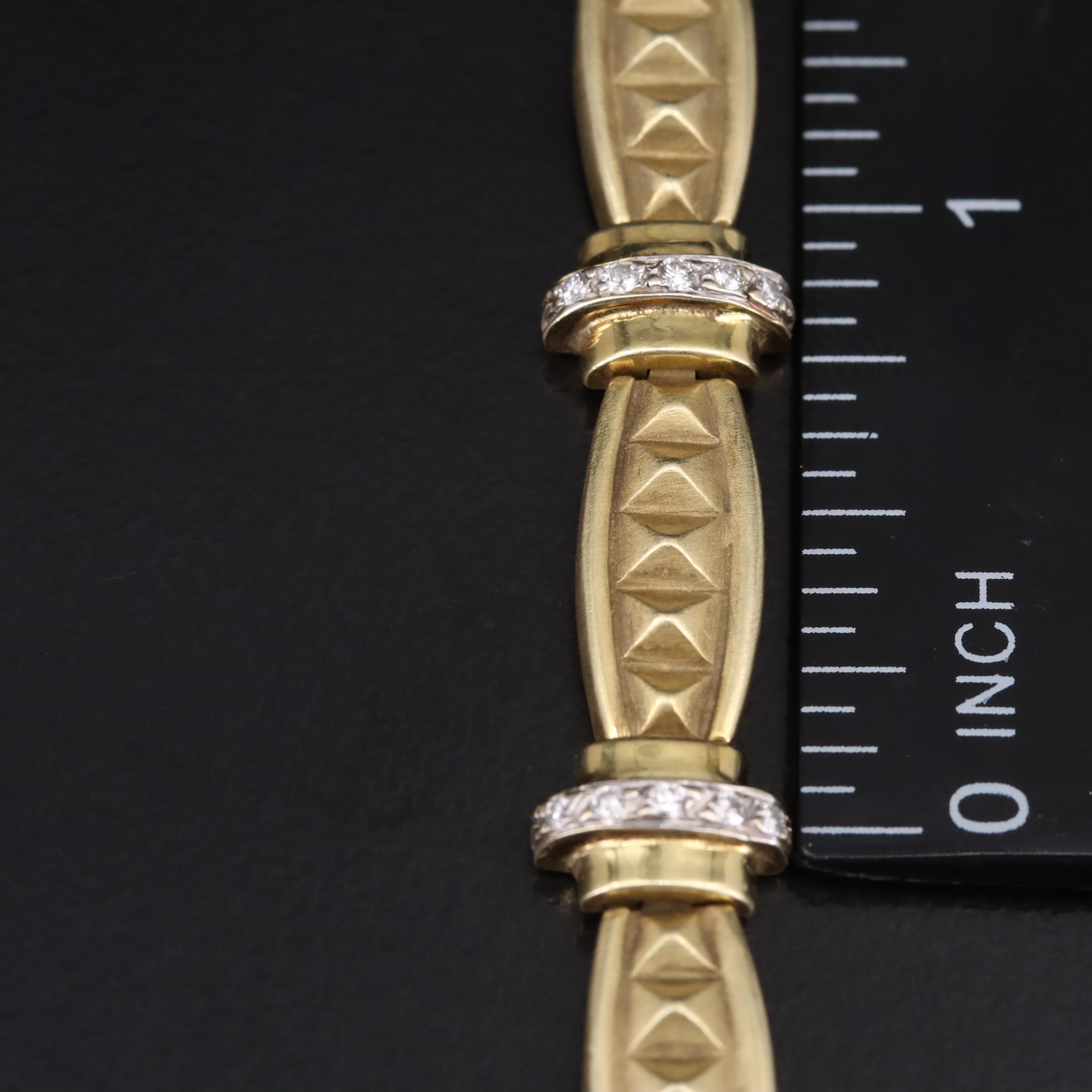 14K 0.50 CTW Diamond Bar Link Bracelet