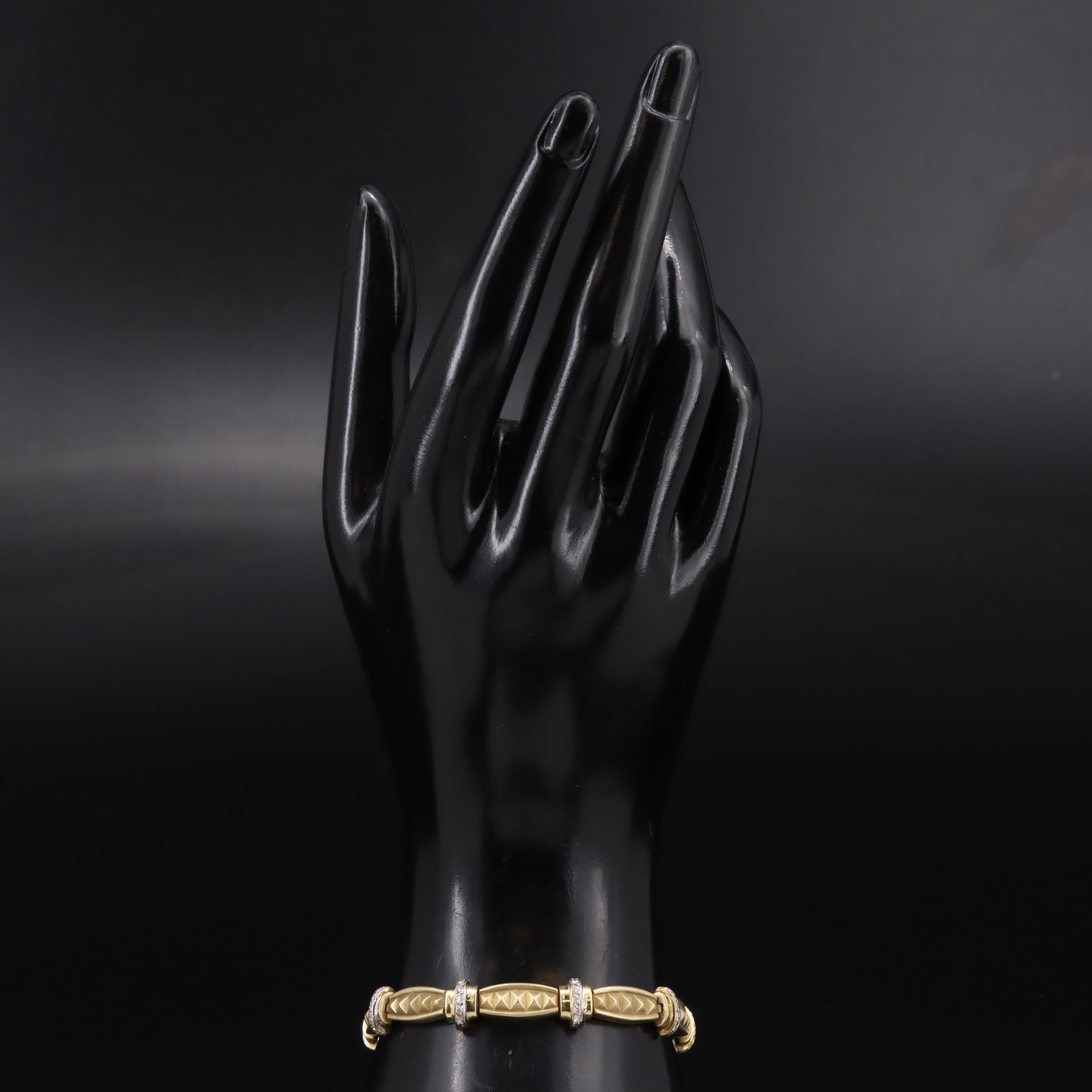 14K 0.50 CTW Diamond Bar Link Bracelet