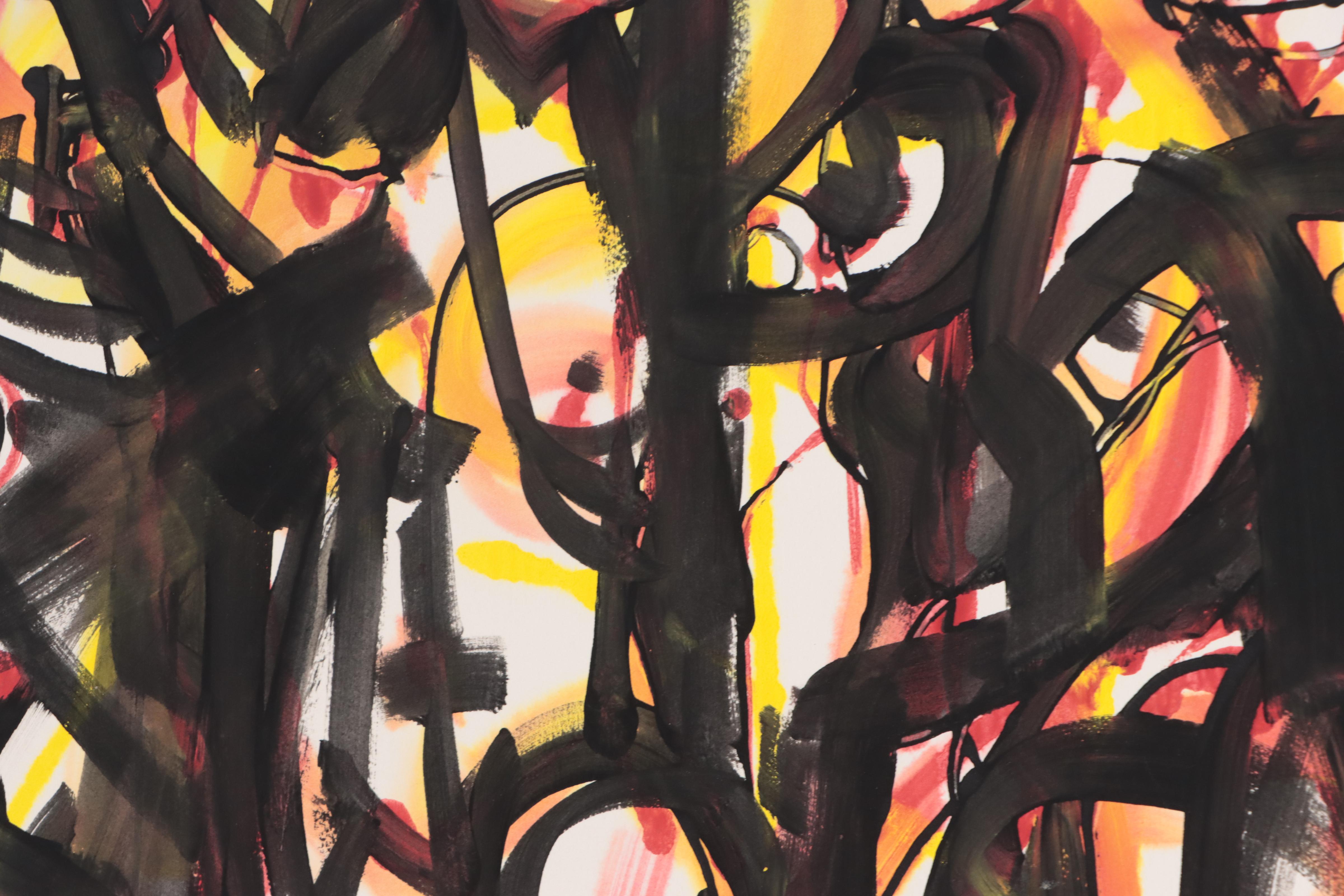 Jack Meanwell Expressionist Figurative Mixed Media Painting